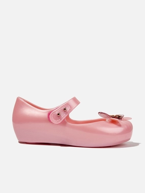 Save Big Mini Melissa Girls Mini Ultragirl Bugs Ballerinas in Pink Discount Surprise Get Ready To Impress