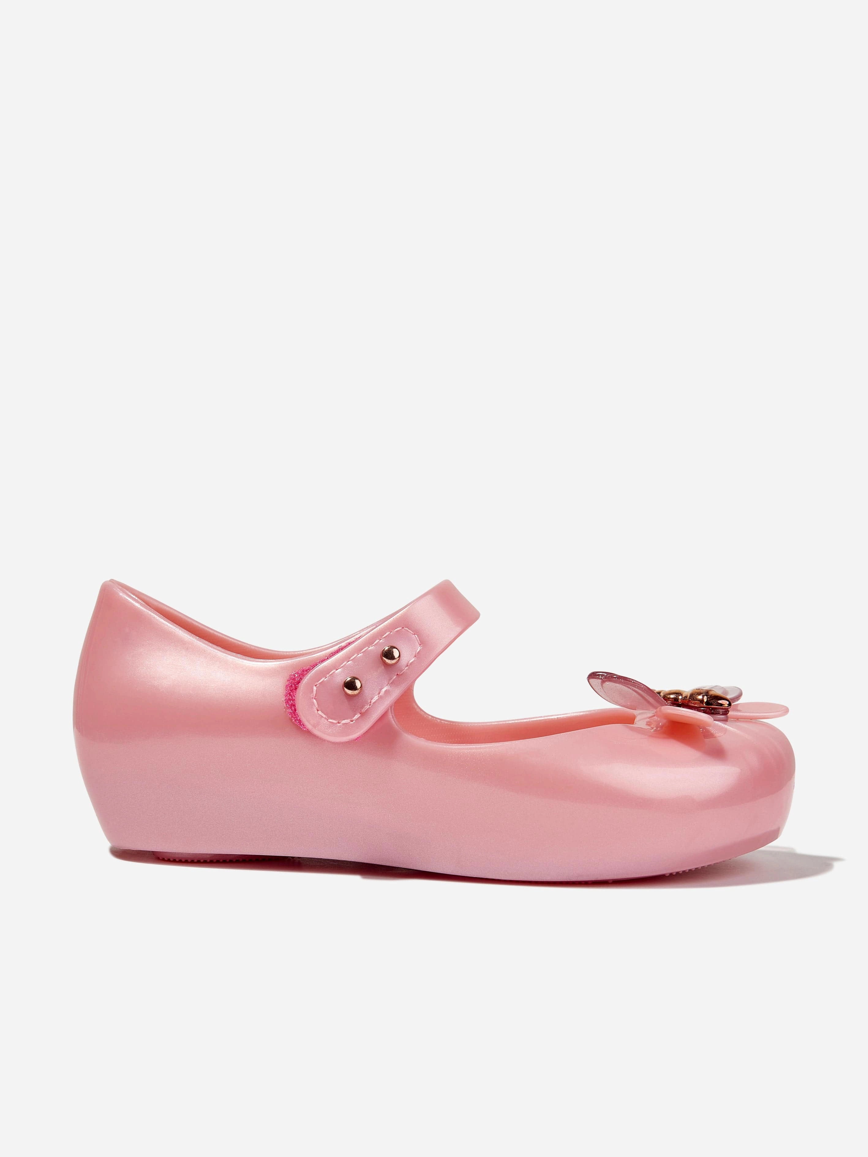 Save Big Mini Melissa Girls Mini Ultragirl Bugs Ballerinas in Pink Discount Surprise Get Ready To Impress