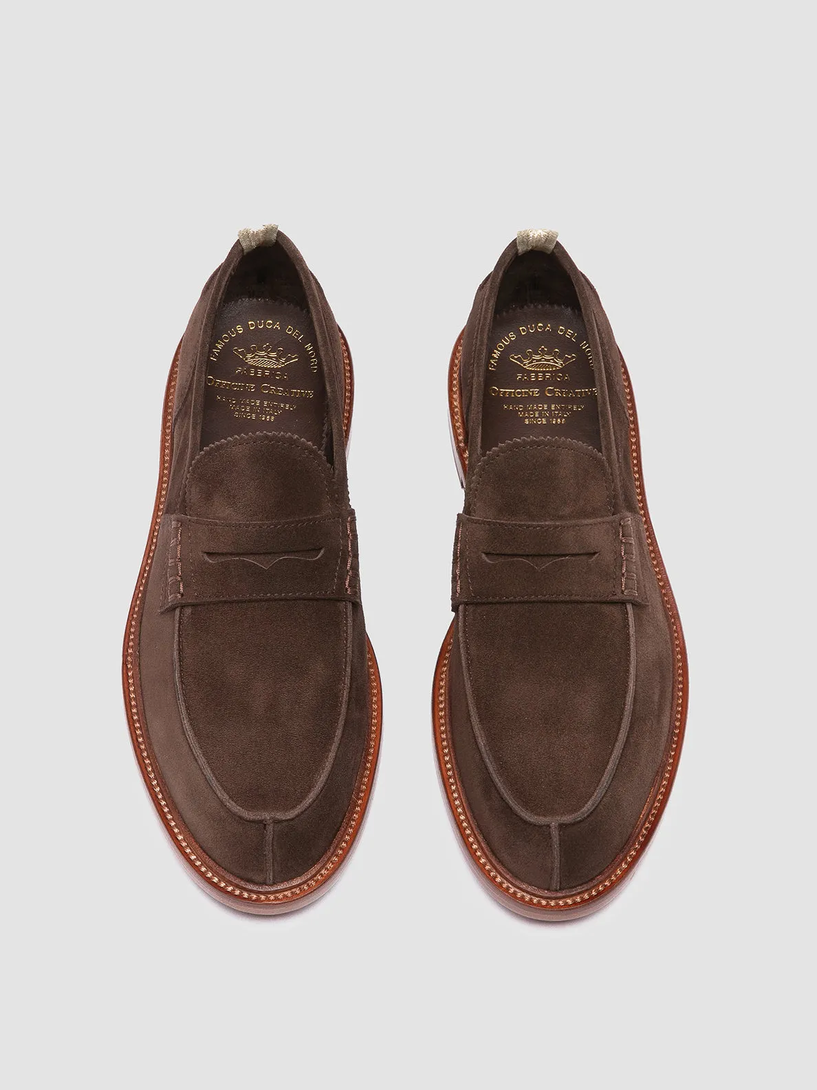 SAX 001 - Dark Brown Suede Penny Loafers