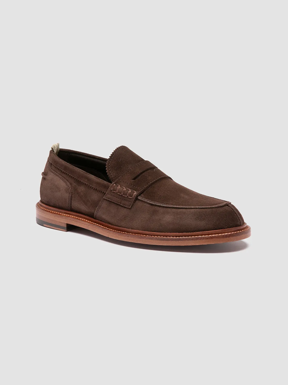 SAX 001 - Dark Brown Suede Penny Loafers