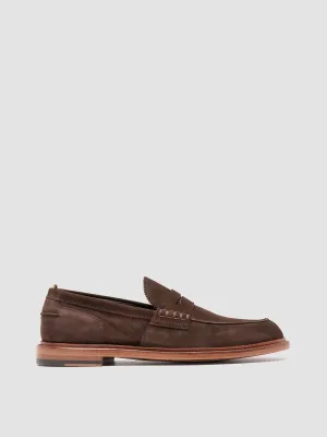 SAX 001 - Dark Brown Suede Penny Loafers