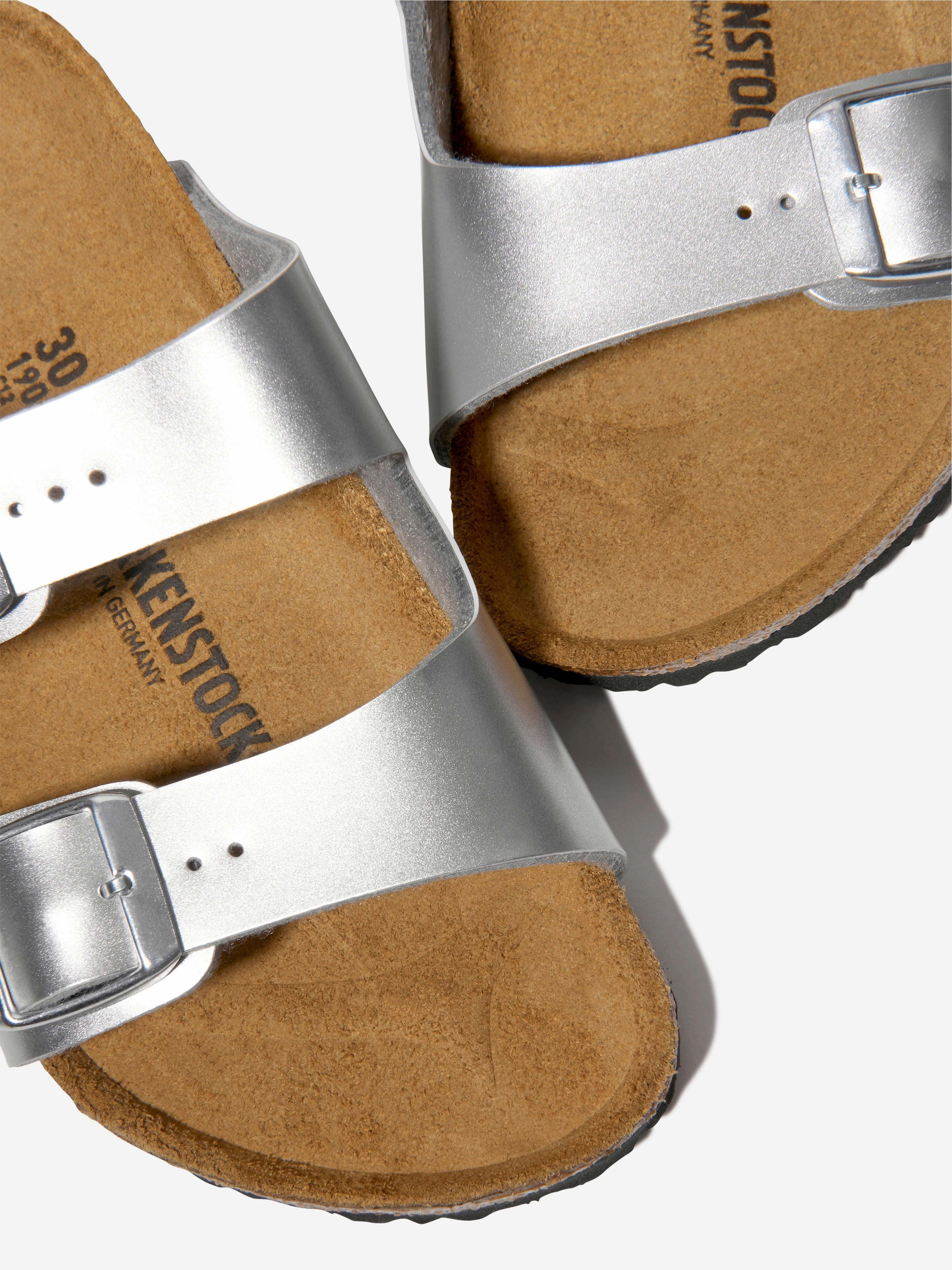BIRKENSTOCK Girls Arizona Metallic Sandals in Silver Claim Your Deal