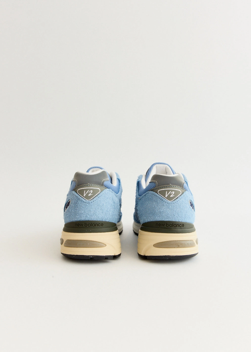 MADE in UK 991v2 'Celestial Blue' Sneakers Waterproof Travel Backpack, Embossed Leather, Cork