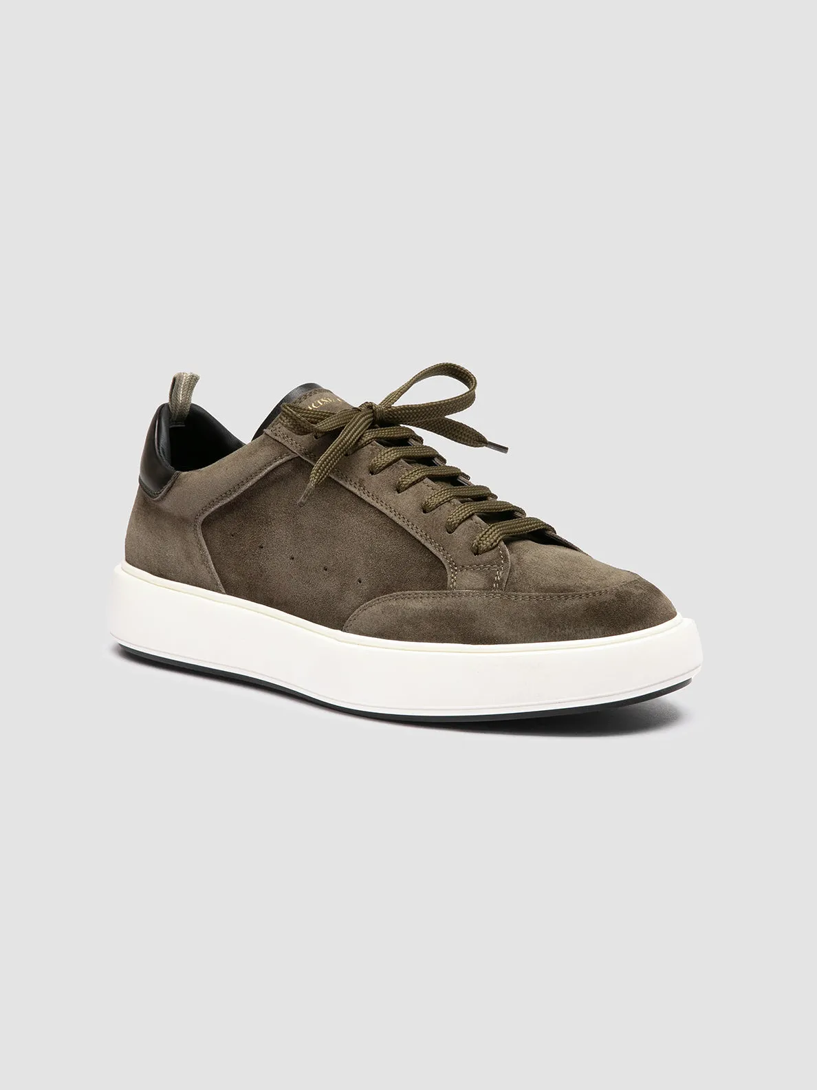 SEQUEL 002 - Green Suede and Leather Low Top Sneakers