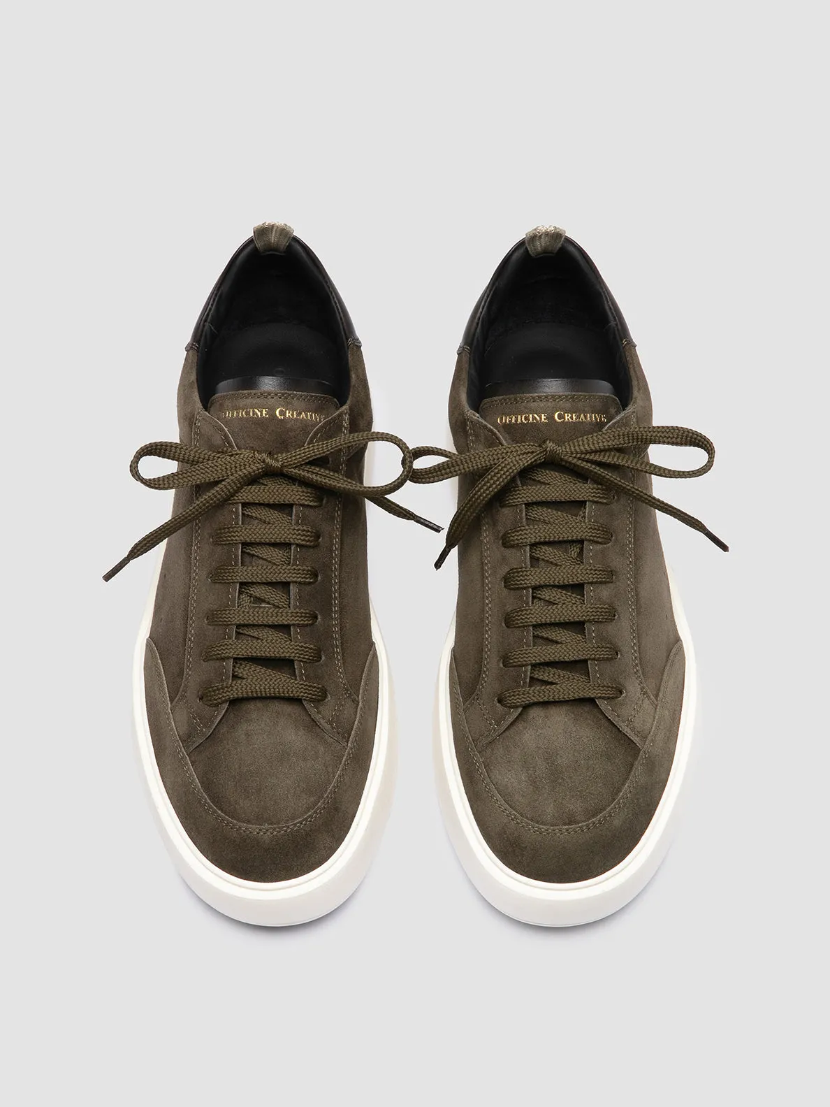SEQUEL 002 - Green Suede and Leather Low Top Sneakers