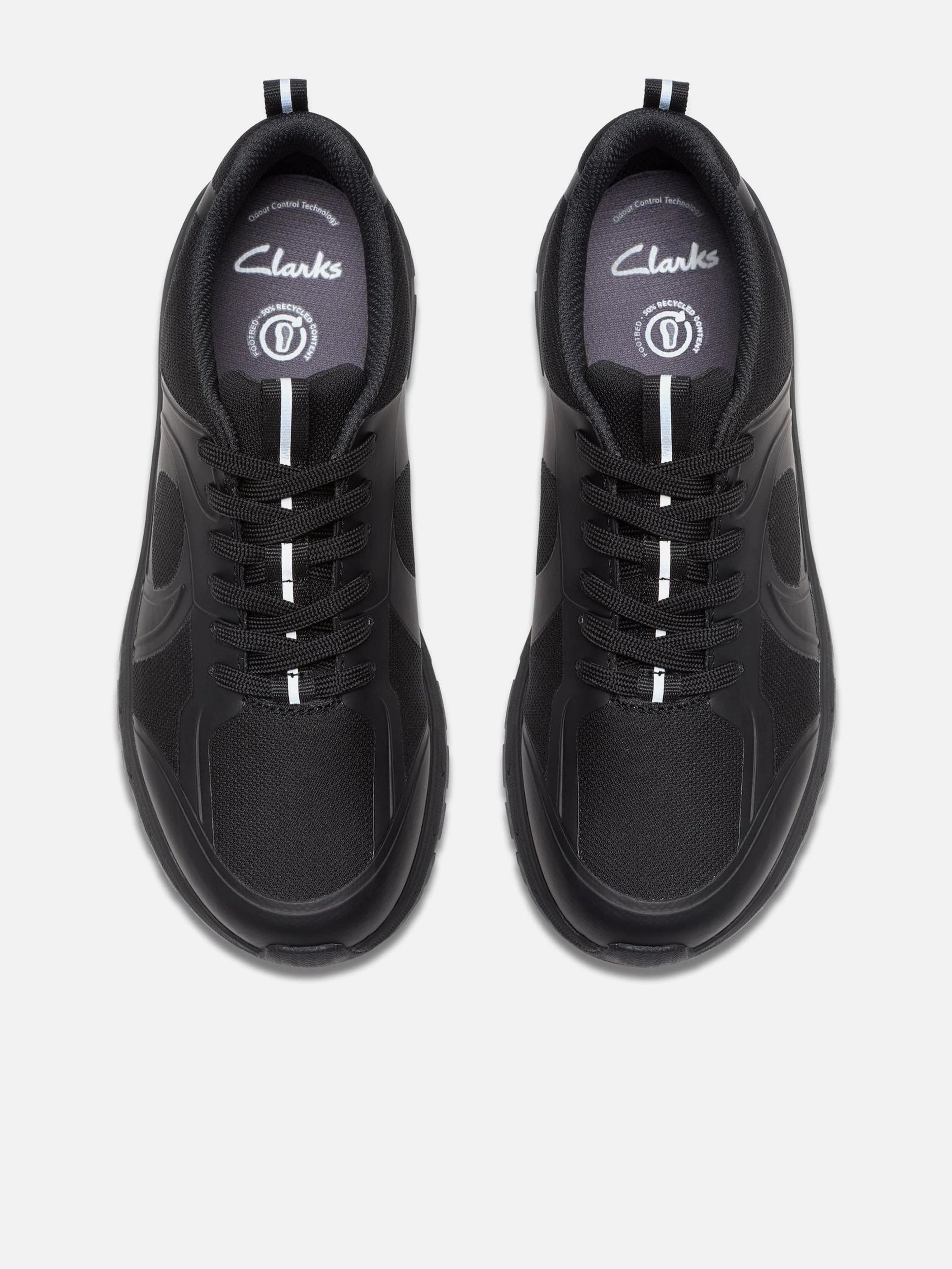 Clarks Boys Selva Edge Trainers in Black Key Holder, Inspired By Nature, Lightweight Design