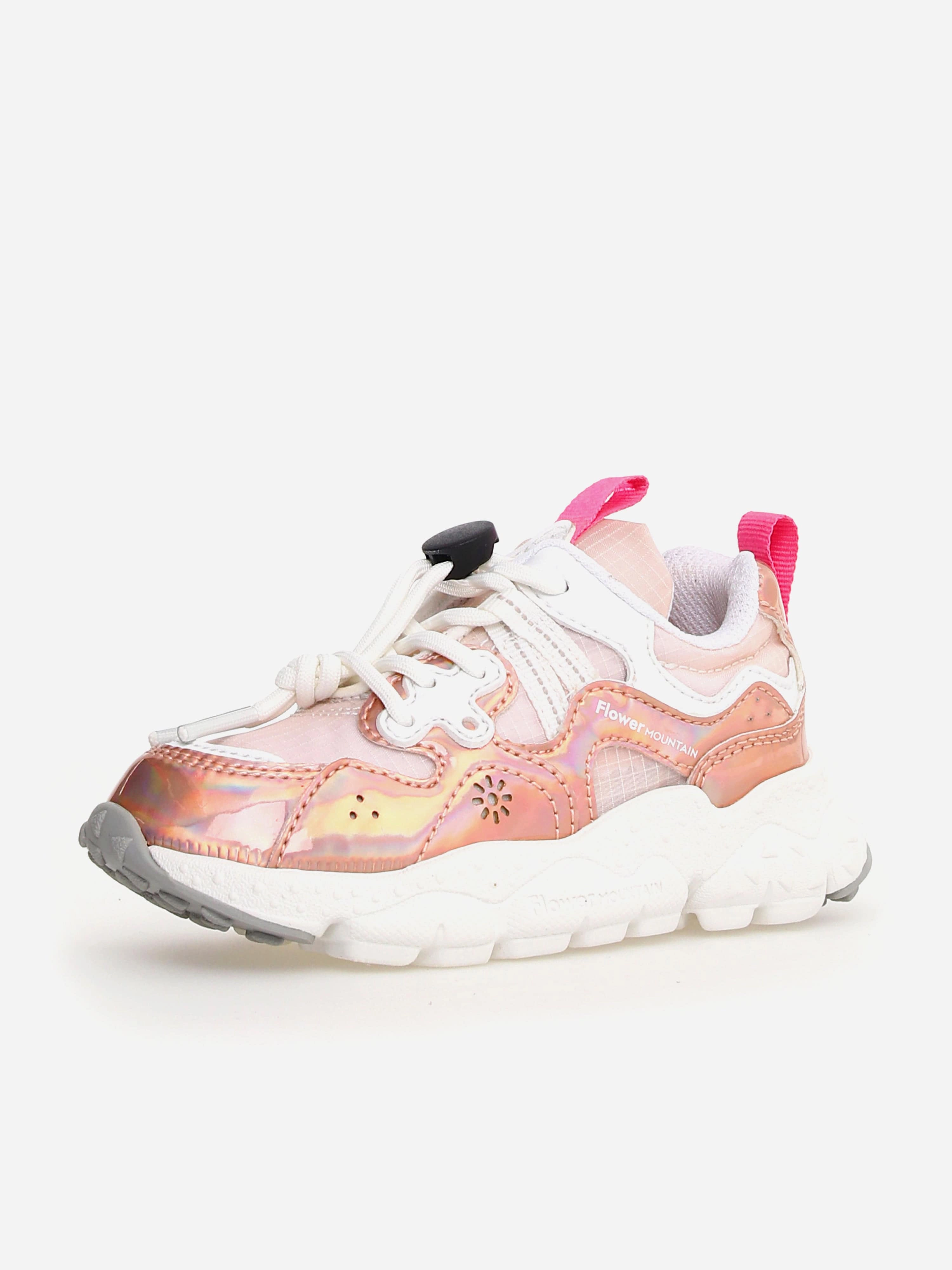 Girls Metallic Yamano 3 Trainers in Pink Padded