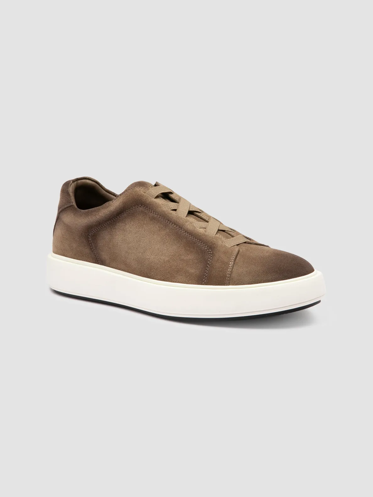 SLOUCH 001 - Taupe Suede Low Top Sneakers