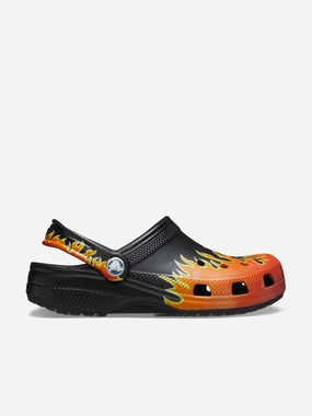 Small purchase offer Boys Classic Flames Clog in Black Interior Pocket Detachable Strap, Easy Checkout, Discover New Arrivals