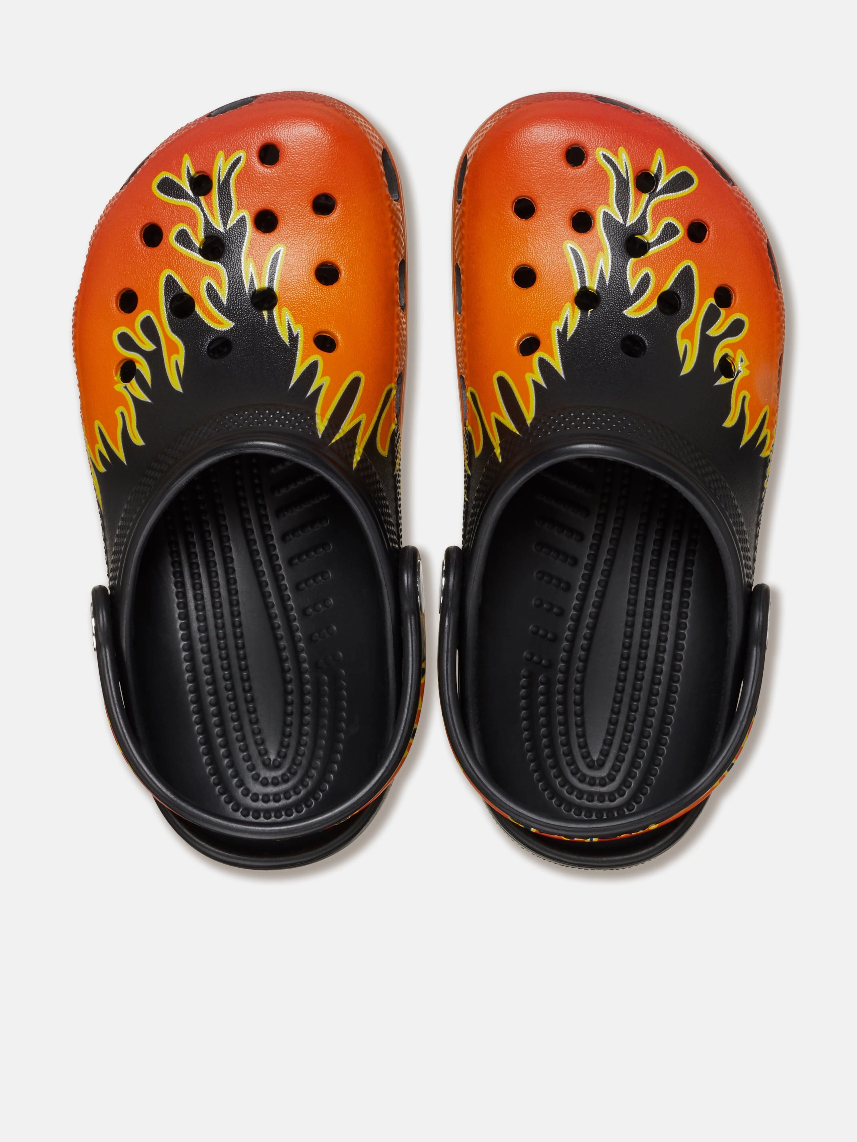 Boys Classic Flames Clog in Black Custom Fit Available