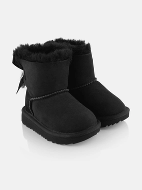 Snap It Up UGG Girls Mini Bailey Bow II Boots in Black Machine-made offer Tailored Just For You