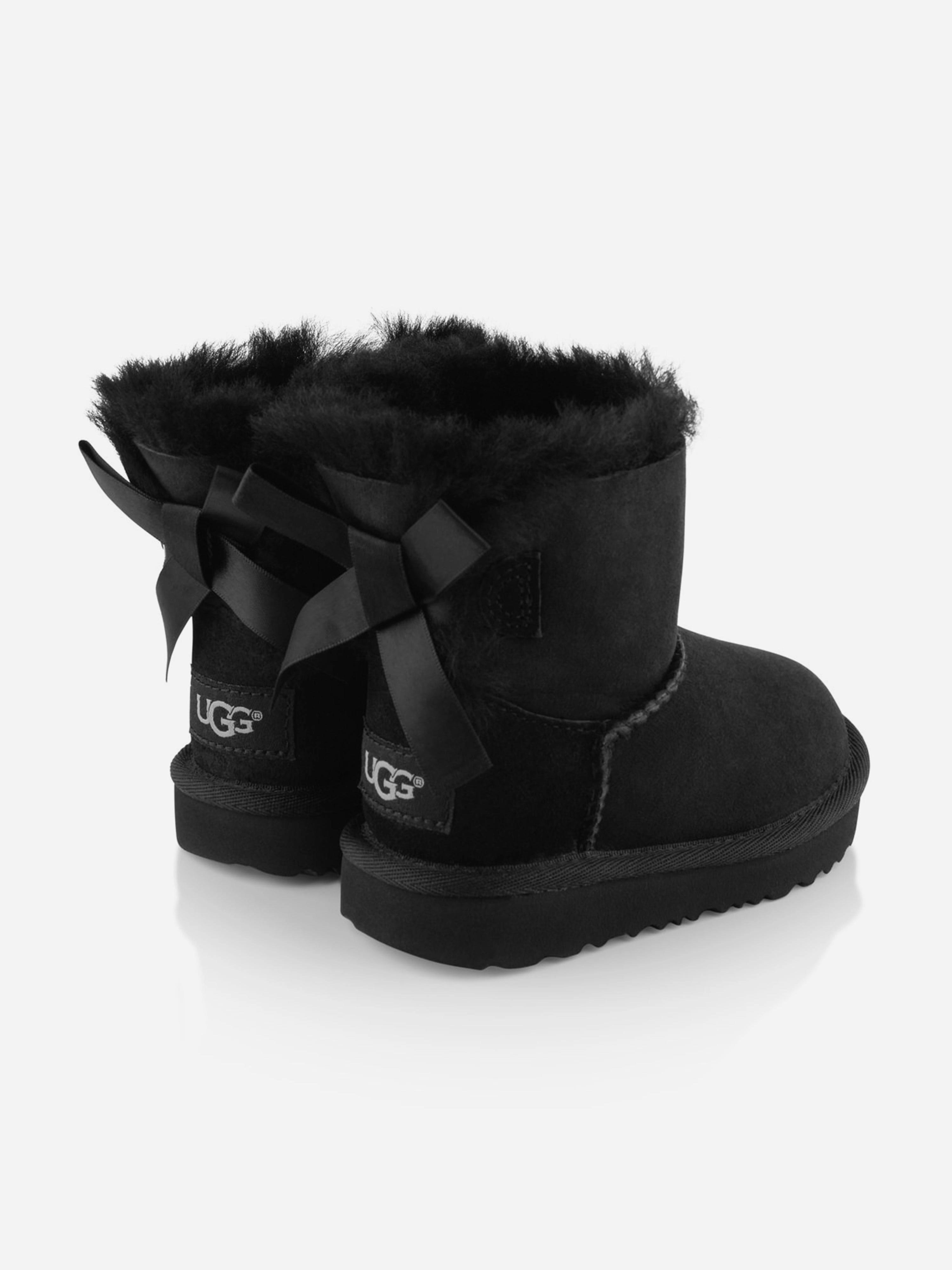 Patent Leather, Leather Satchel Handbag UGG Girls Mini Bailey Bow II Boots in Black