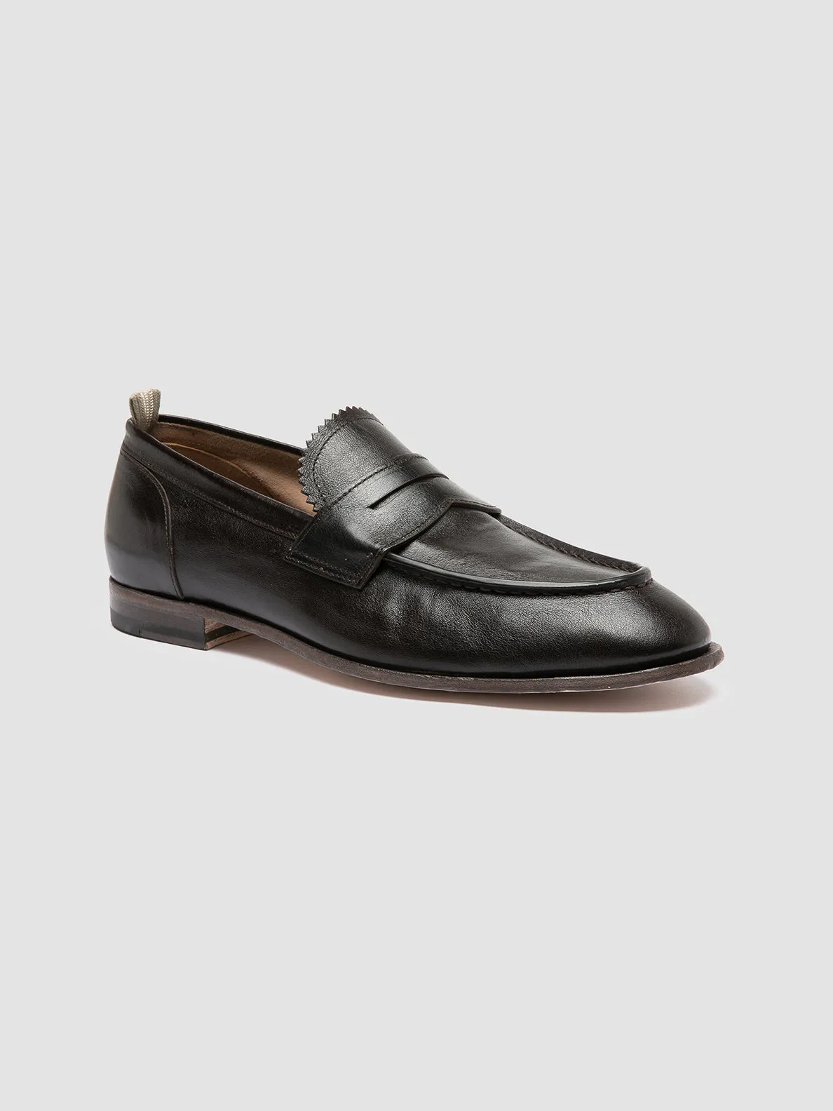 SOLITUDE 001 - Dark Brown Leather Penny Loafers