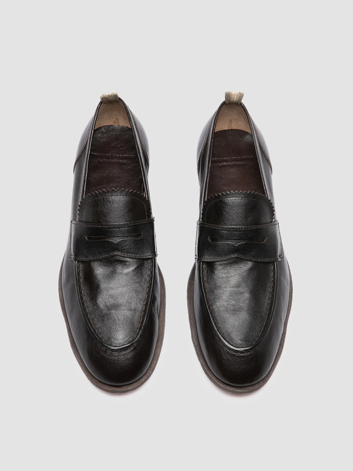 SOLITUDE 001 - Dark Brown Leather Penny Loafers