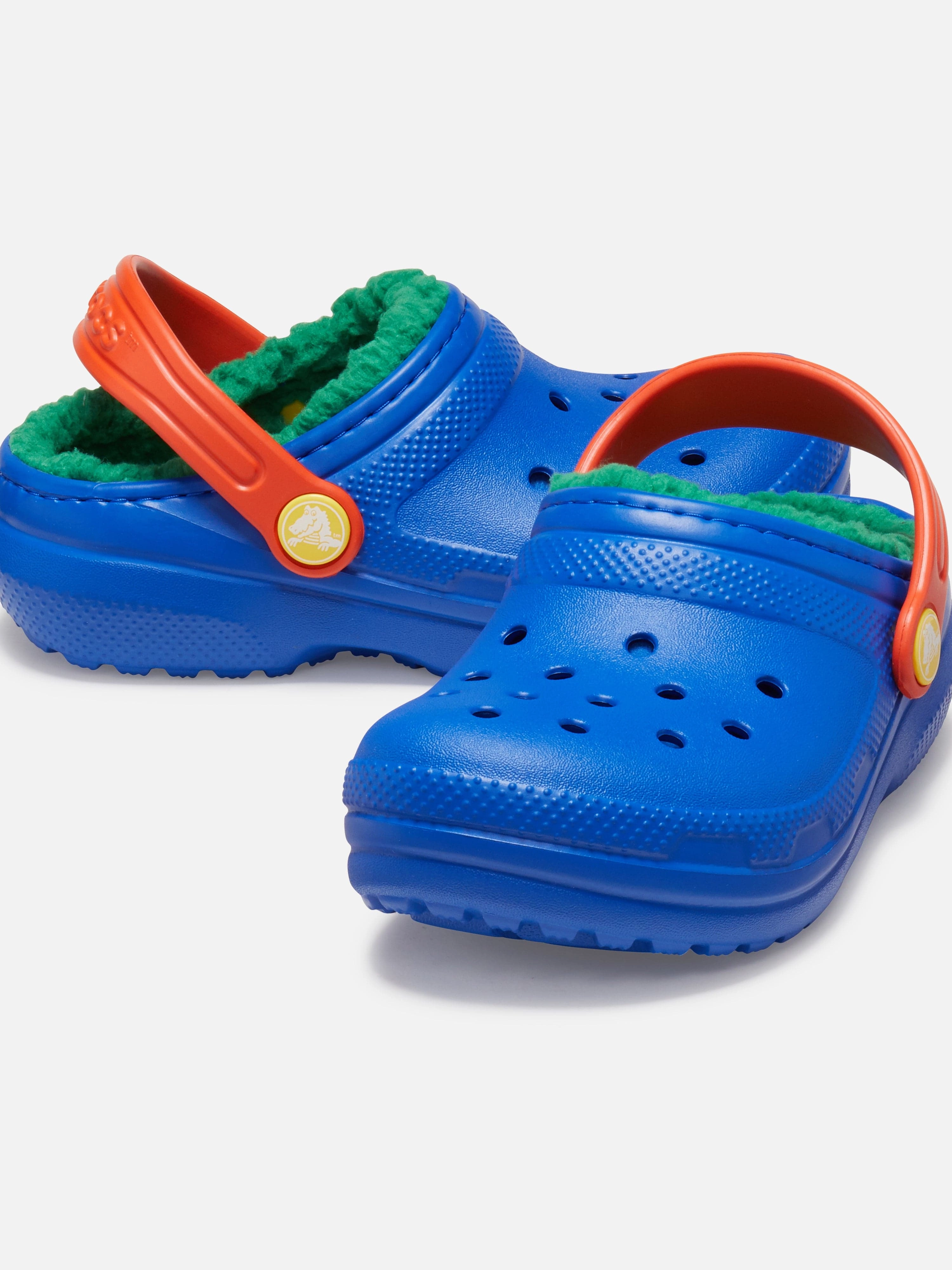 Crocs Boys Classic Lined Clog in Blue Designer