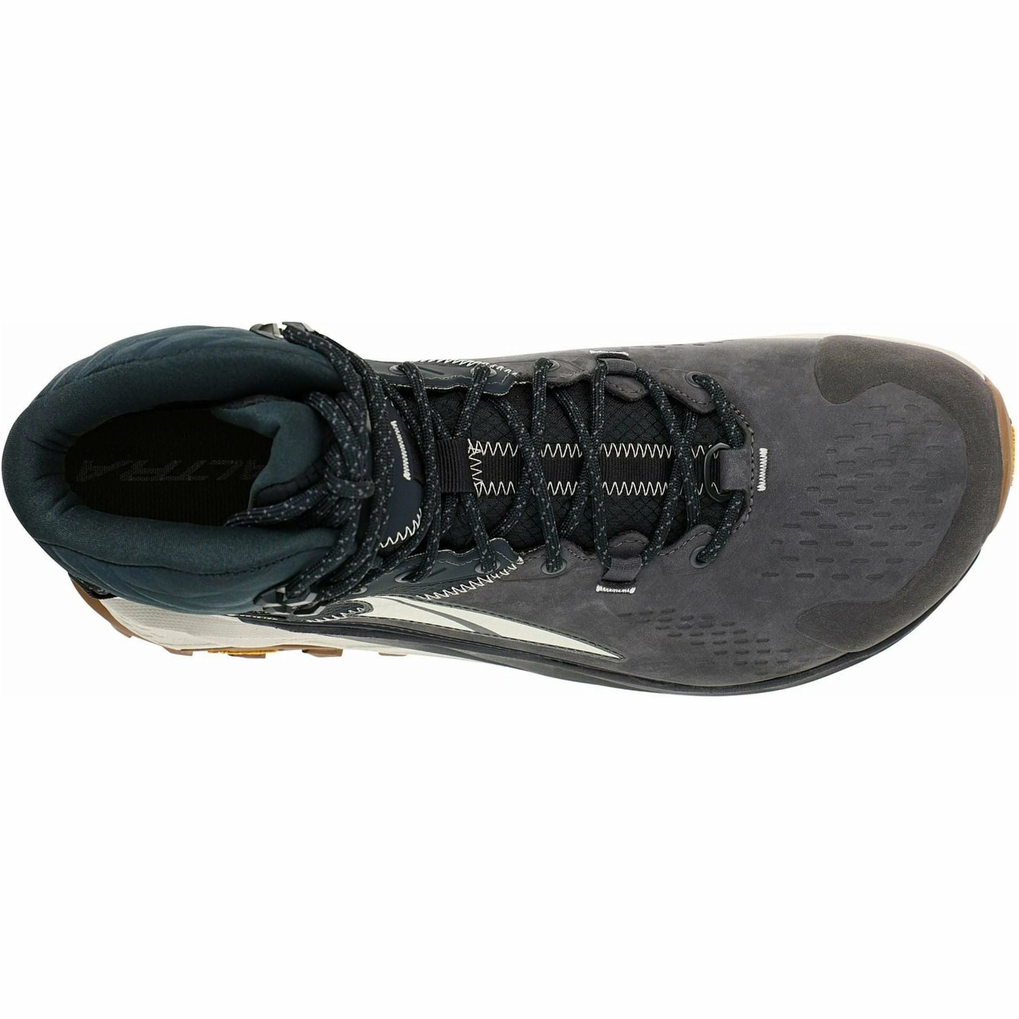 Altra Olympus 5 GORE-TEX Mid Mens Walking Boots - Black Reinforced Base, Metallic Silver Clutch Purse, Nylon