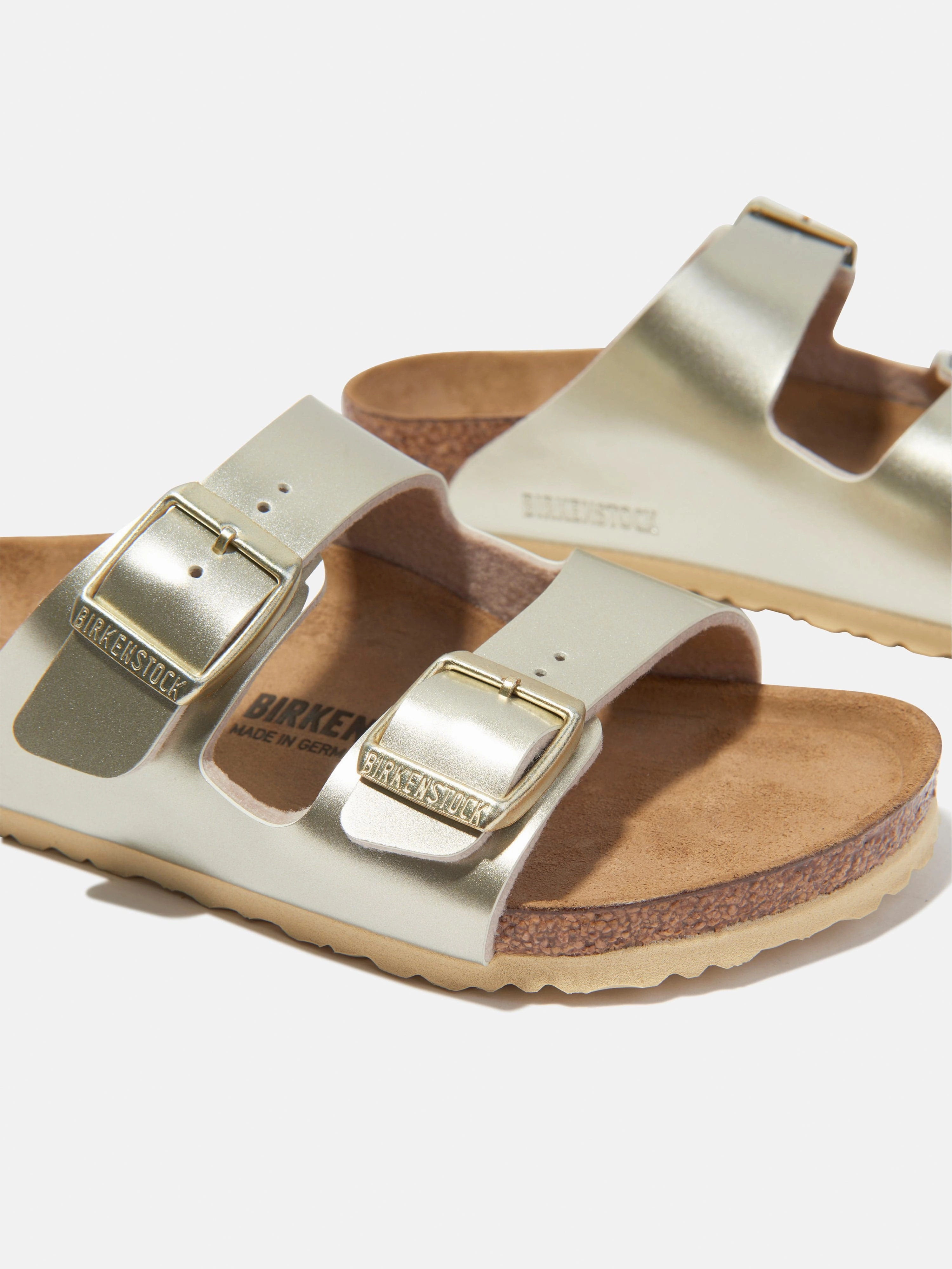 BIRKENSTOCK Girls Arizona Classic Metallic Sandals in Gold Magnetic Snap