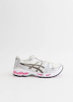 Sporty Gel-Kayano 14 'Cream Sweet Pink' Sneakers Crafted with Care Woven, Canvas Tote With Zipper