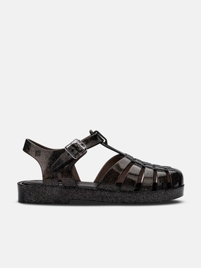 Bold In Every Way Starter pack Mini Melissa Girls Possession Shiny Sandals in Black Quick Setup