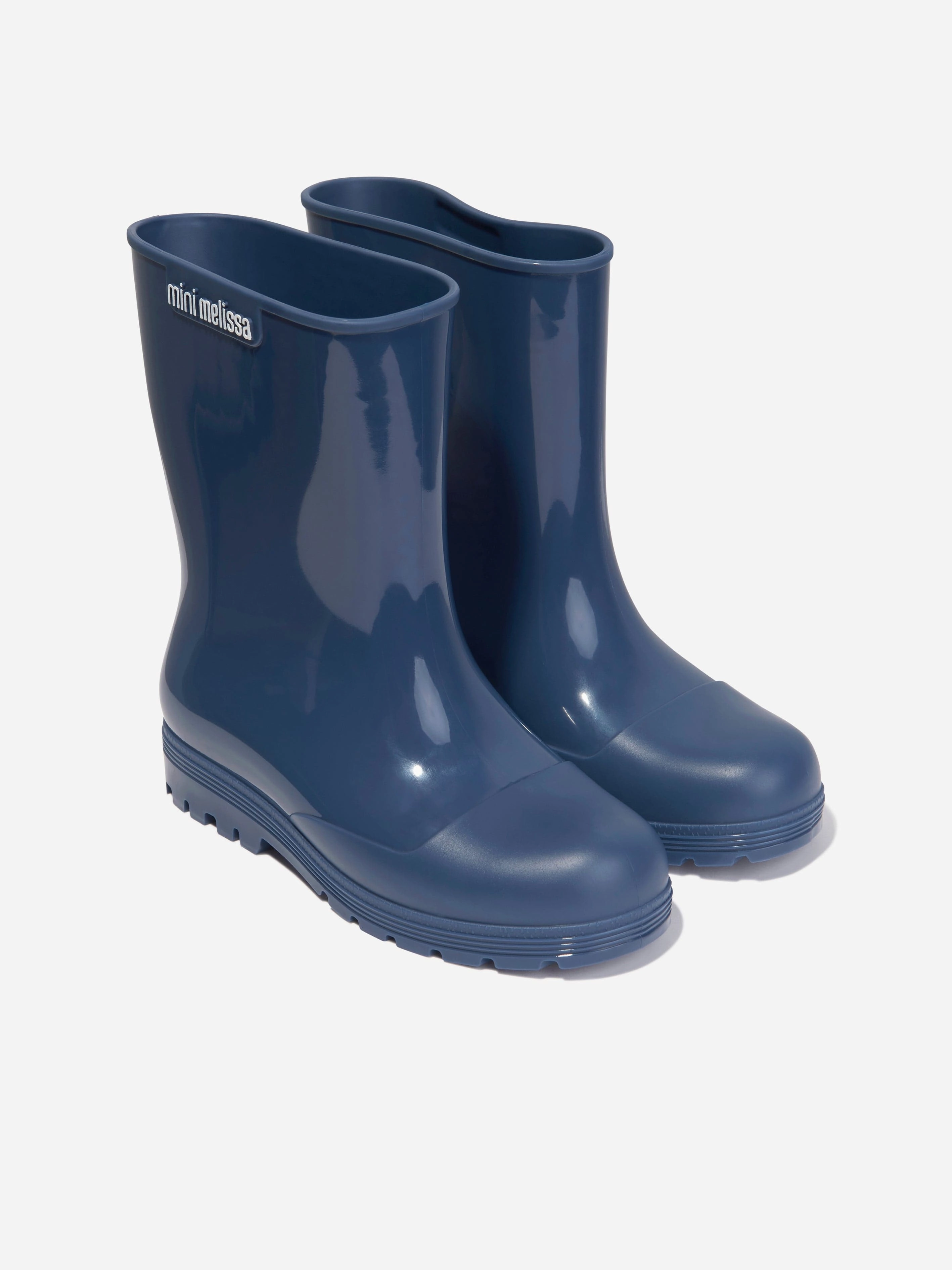 Nylon Mini Melissa Girls Welly Boots in Navy Shop The Look