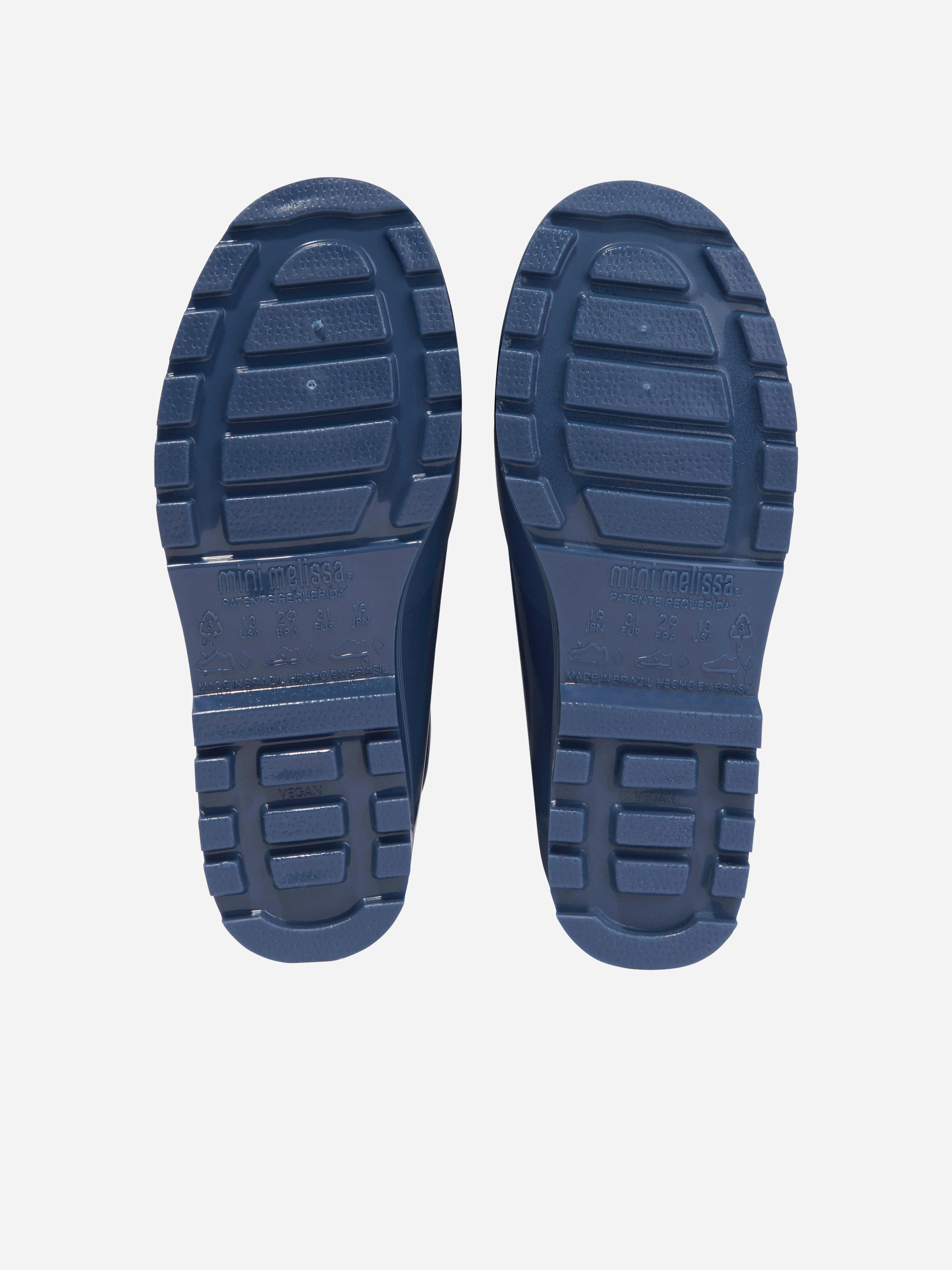 Your Go-To Gear Mini Melissa Girls Welly Boots in Navy Transparent Pvc