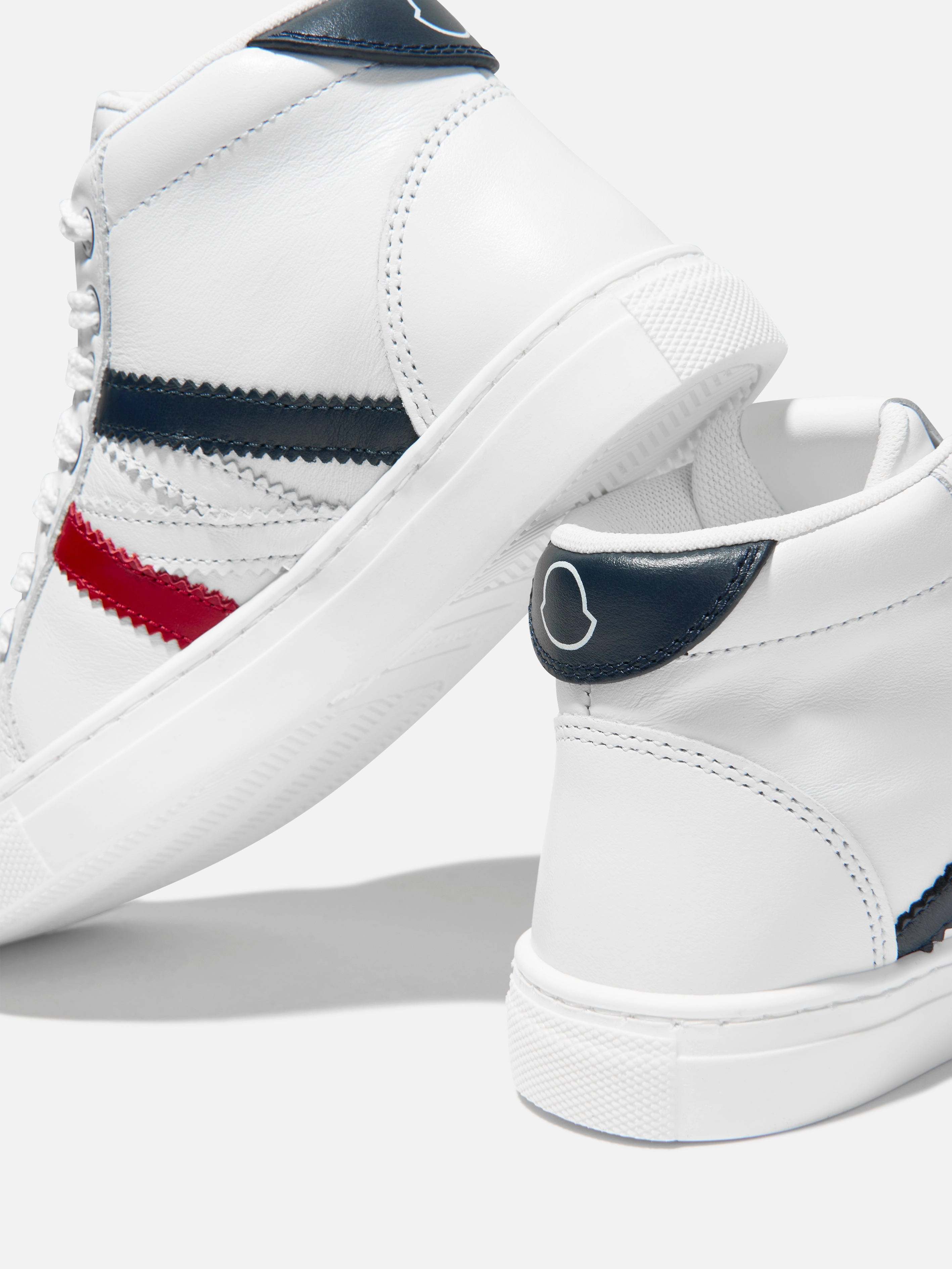Your Perfect Fit Moncler Enfant Kids Leather Monaco High Top Trainers in White