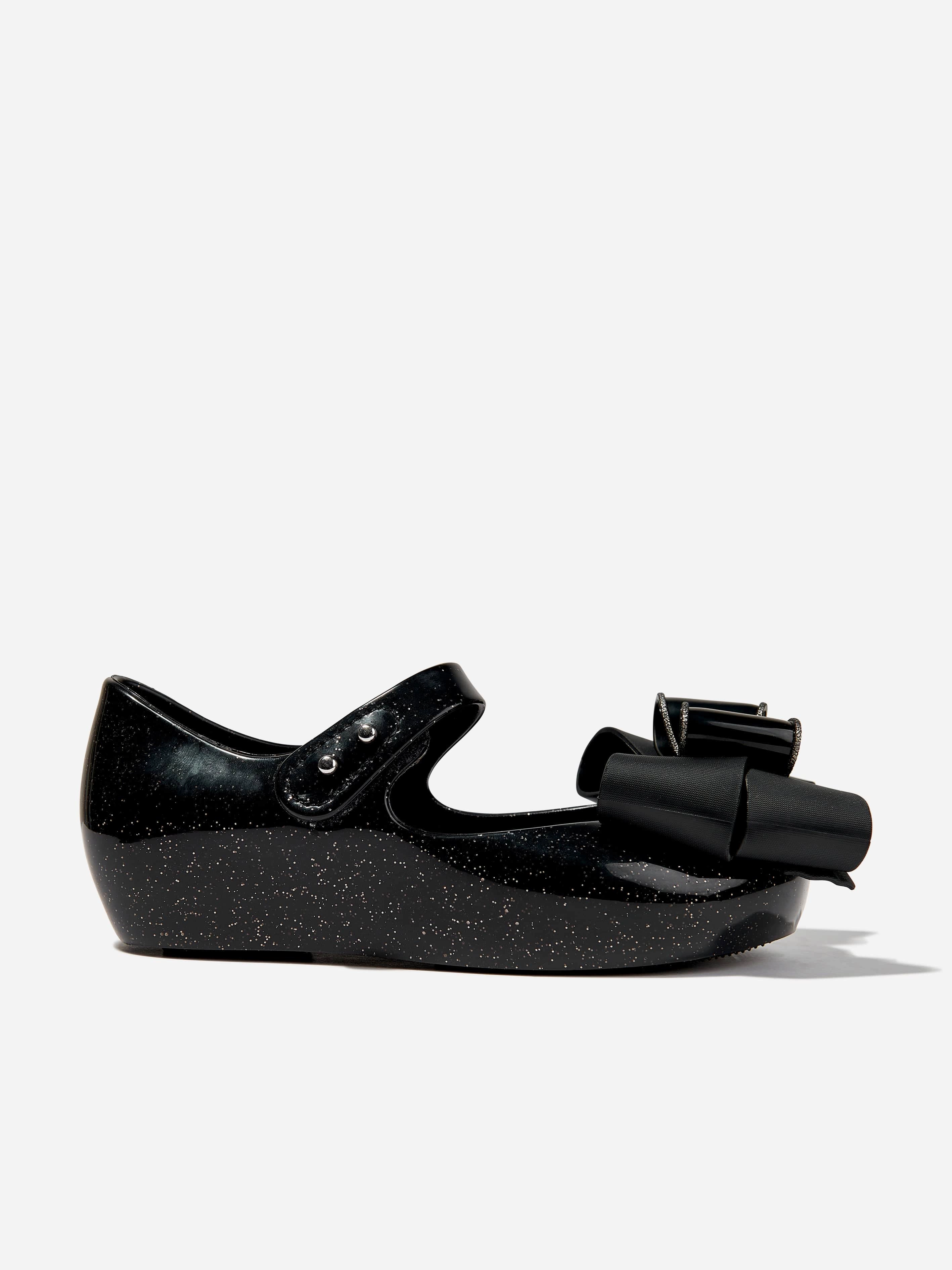 DonT Wait, Elevate Steal of a deal Mini Melissa Girls Mini Ultragirl Fab Bow Ballerinas in Black New condition offer Unlock The Offer
