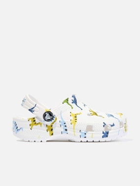 Inspired By Nature Stock Almost Empty Crocs Boys Classic Character Dino Print Clog in White Great deal event High-End Evening Clutch Purse