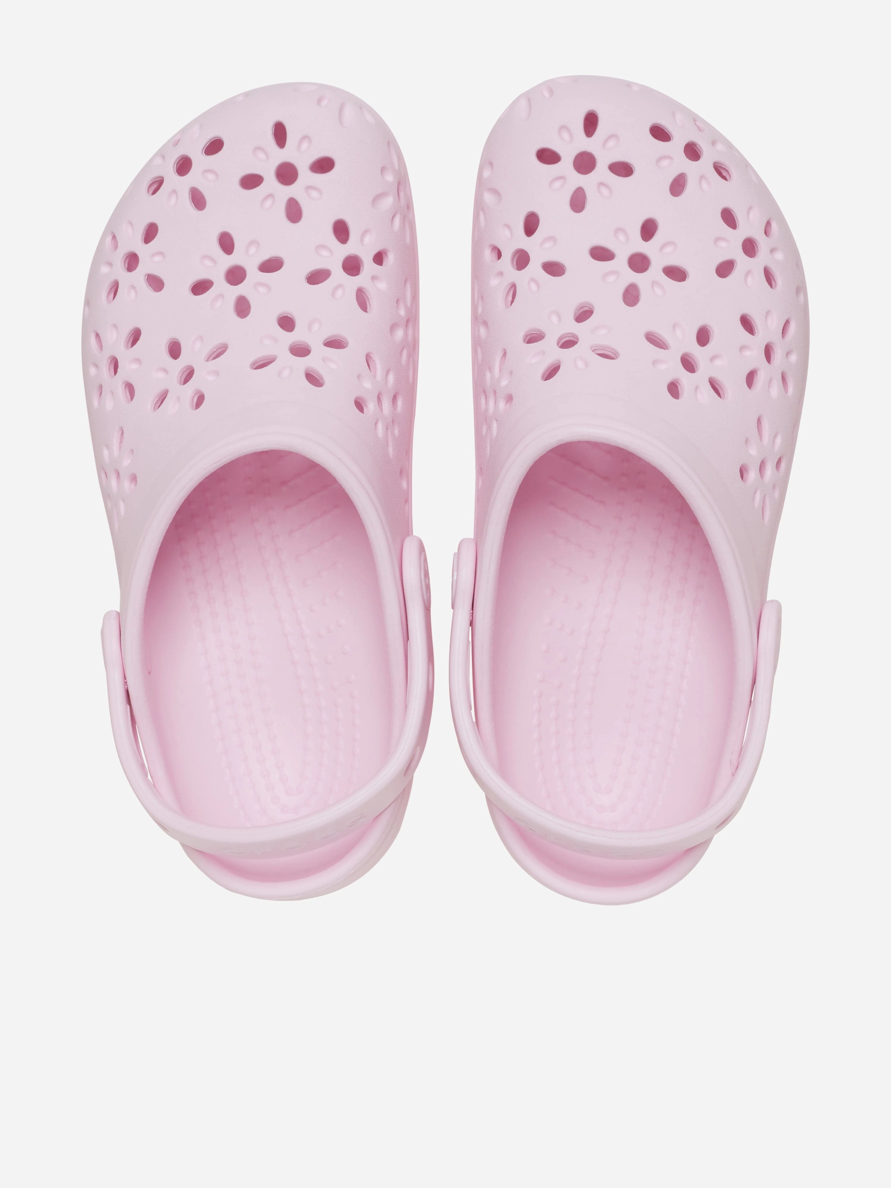 Top Zipper, Quick Access Features Girls Classic Floral Cut Out Clog in Pink