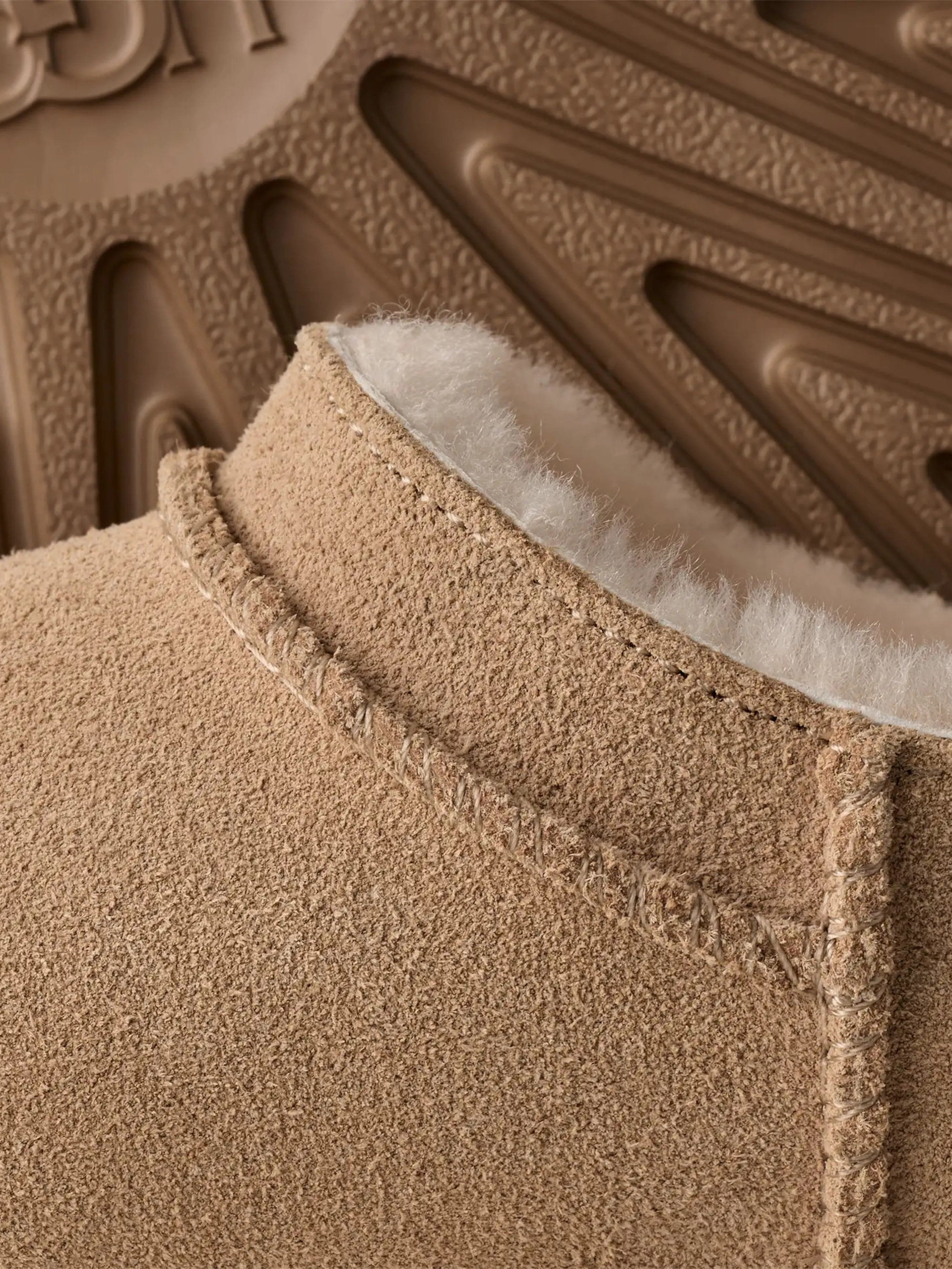 Fit For The Gym UGG Kids Classic Micro Slippers in Beige Mesh