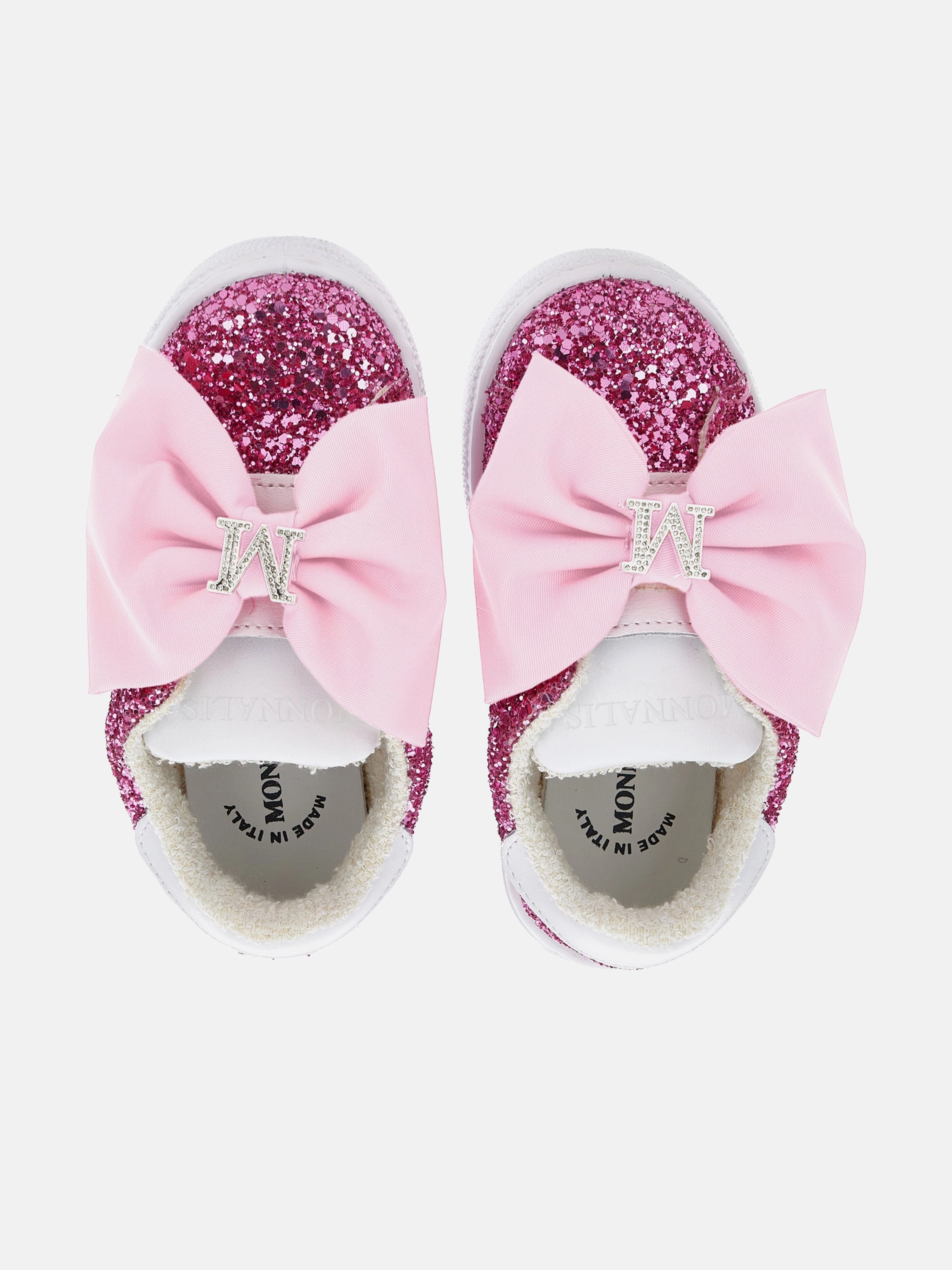Girls Glitter Bow Trainers in Pink Craftsmanship You Can Trust
