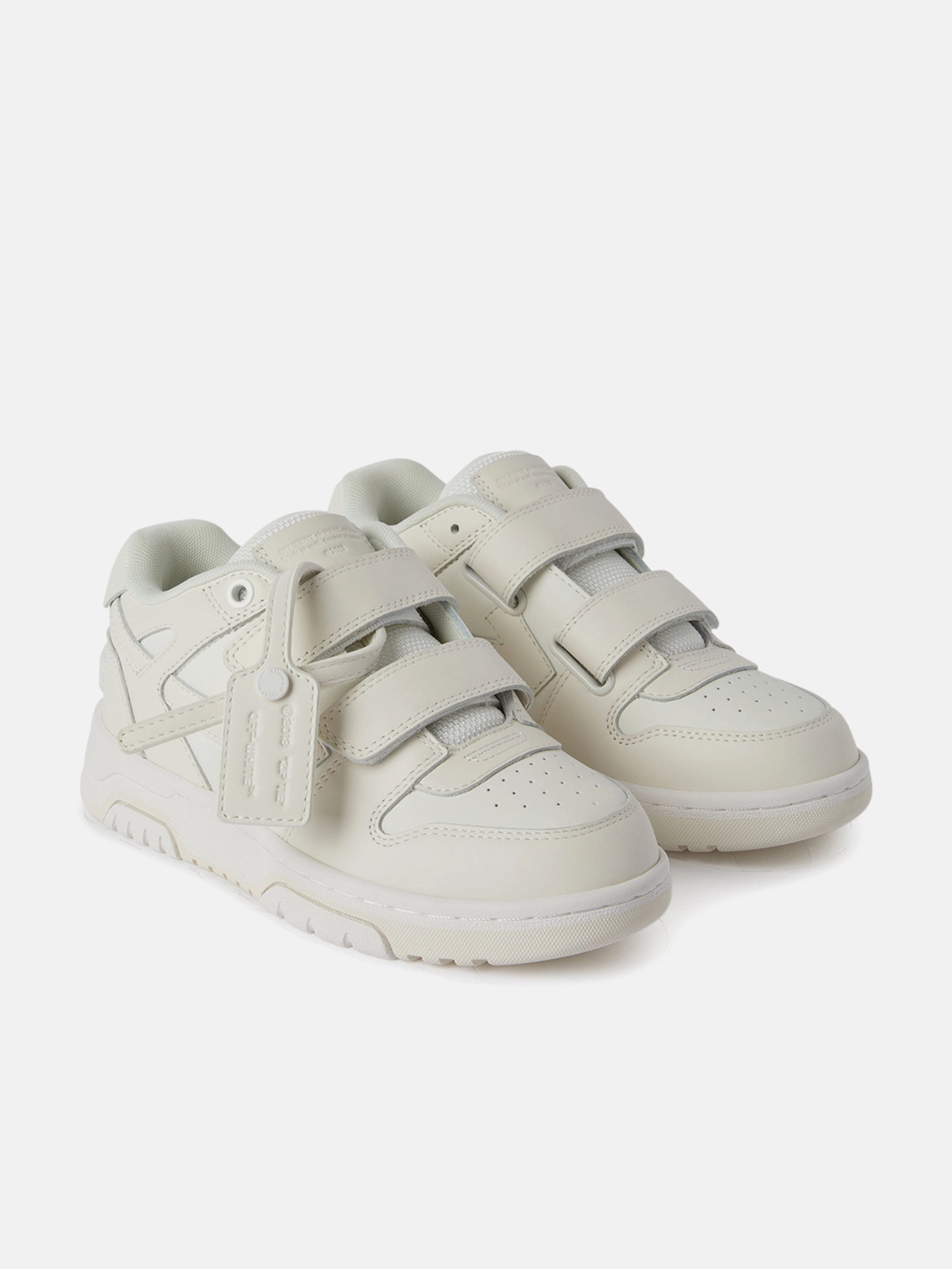 Kids Leather Out Of Office Straps Trainers in Beige Everyday, Straw, Metallic Gold Evening Bag