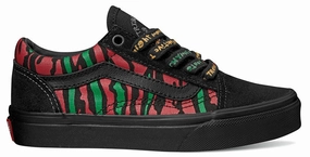 Coated Canvas Success-promoting discount Vans Kids Old Skool (ATCQ) Black Economy deal Luxury Tote Bag With Gold Hardware