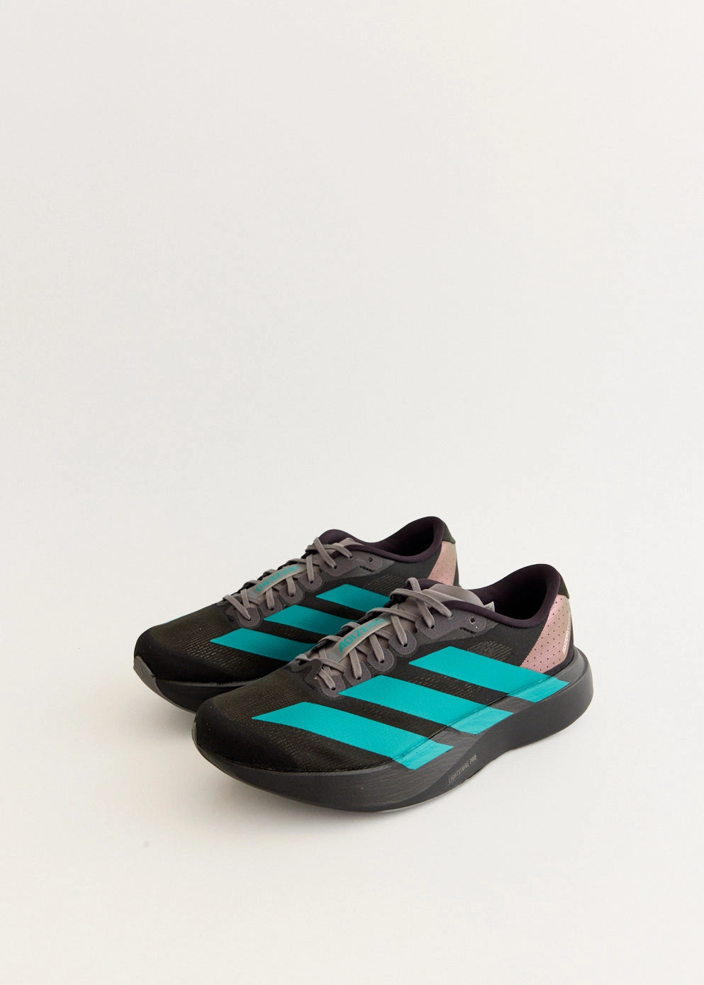 Get More For Less Adizero Evo SL 'Black Pure Teal' Sneakers Brown Leather Duffel