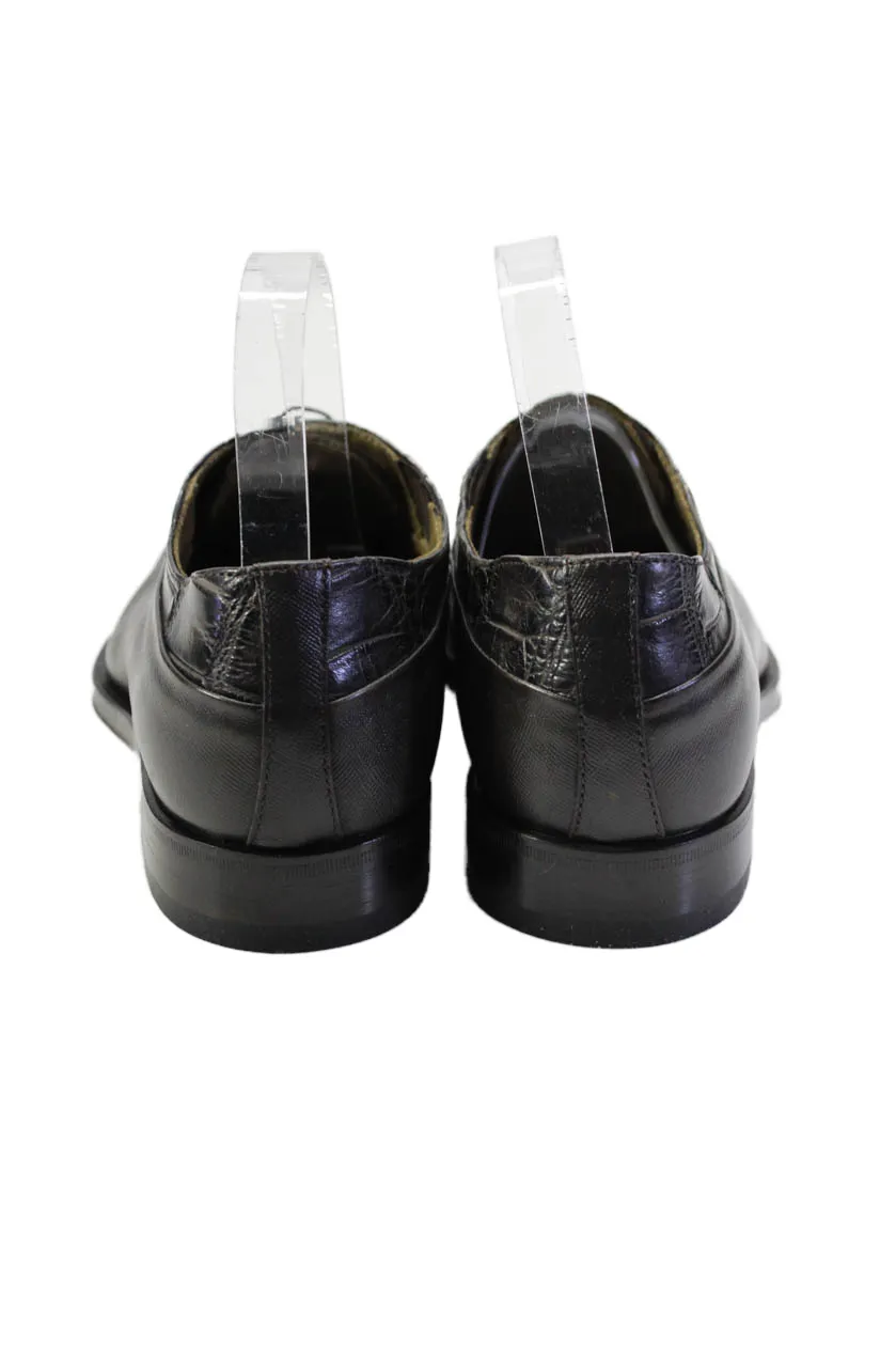 Tardini Mens Brown Genuine American Alligator Leather Oxford Shoes