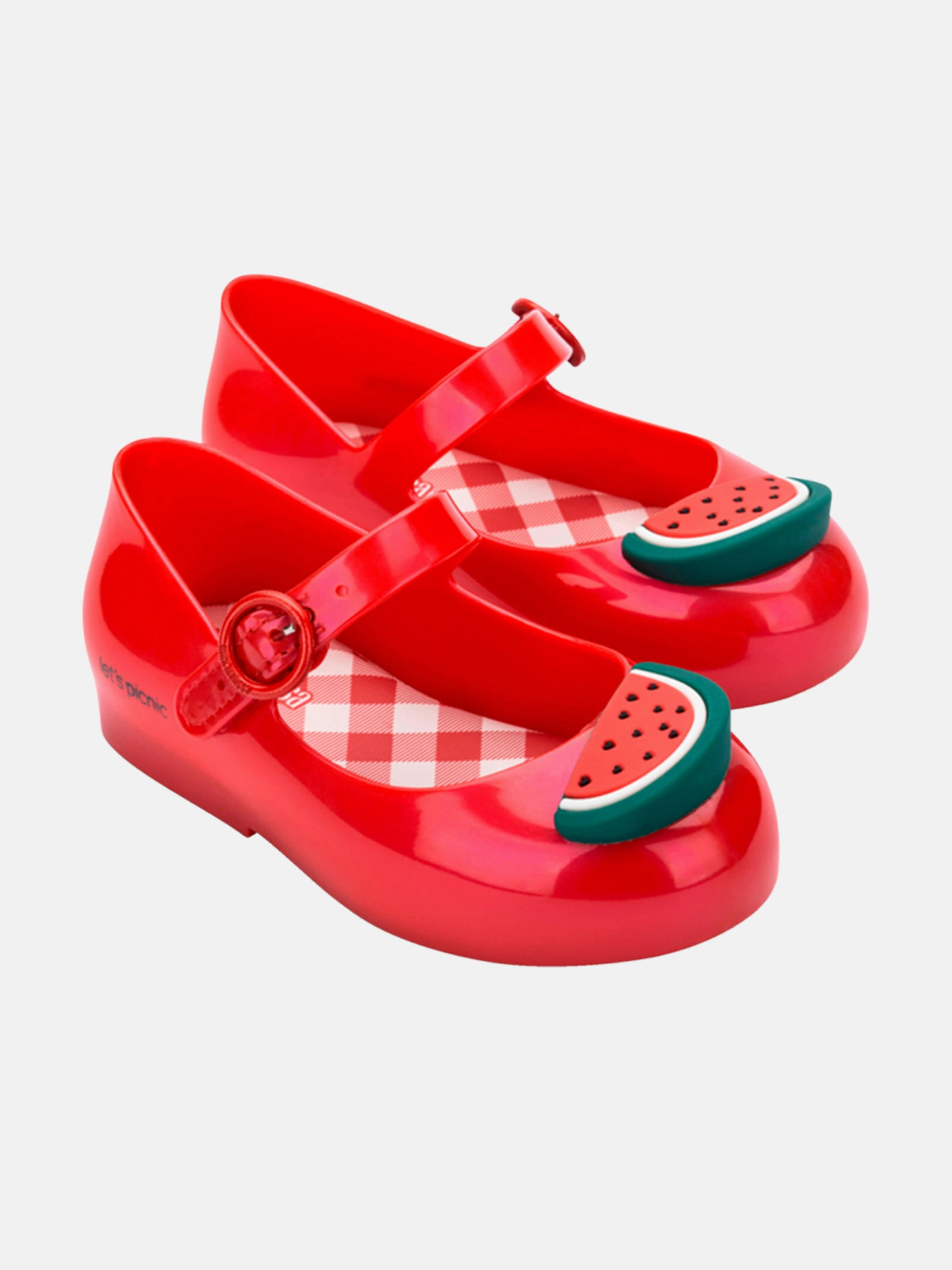 Stylish Yet Functional Girls Sweet Love Picnic Ballerinas in Red Superior Materials