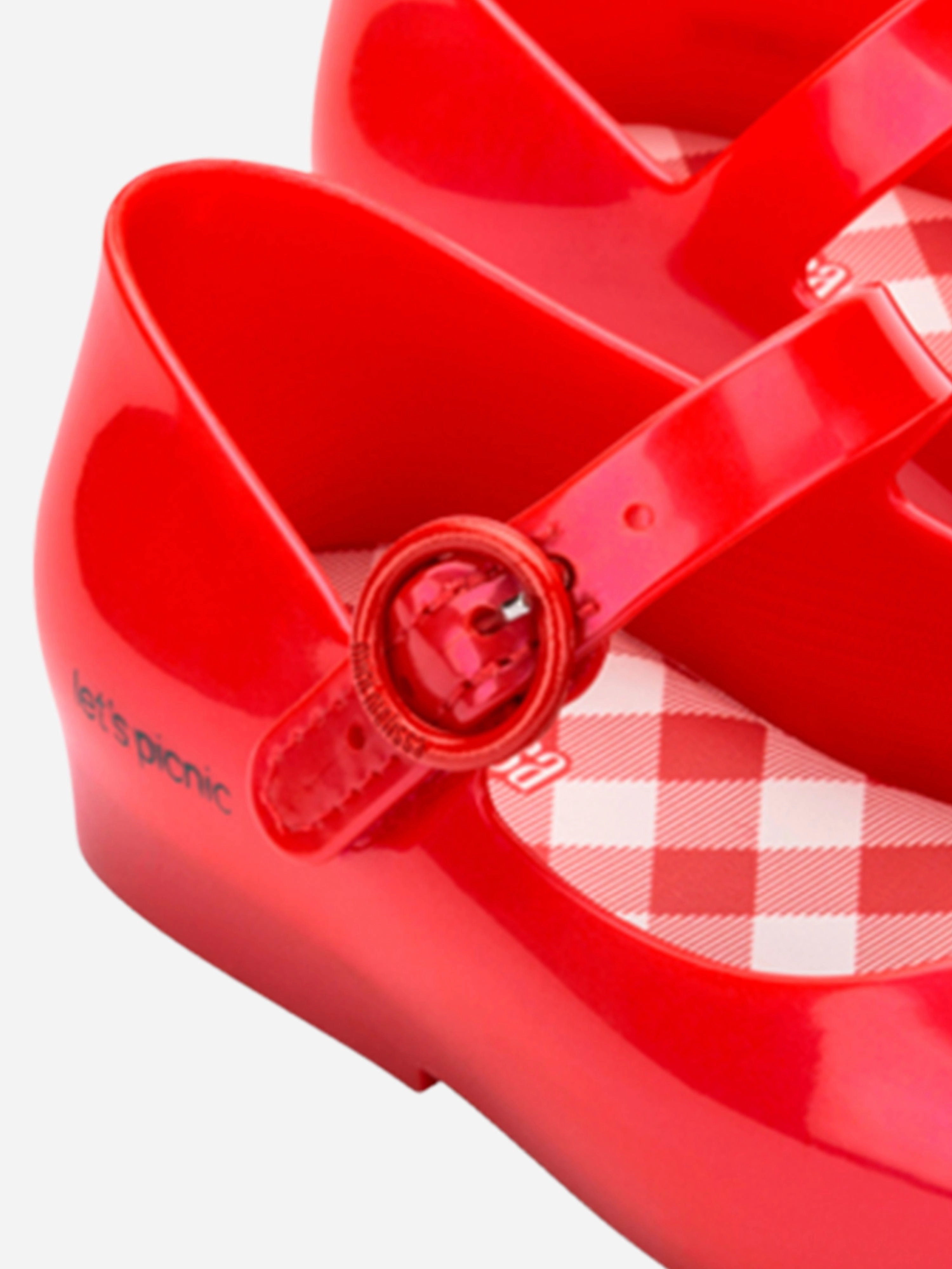 Girls Sweet Love Picnic Ballerinas in Red Quick Access Pocket