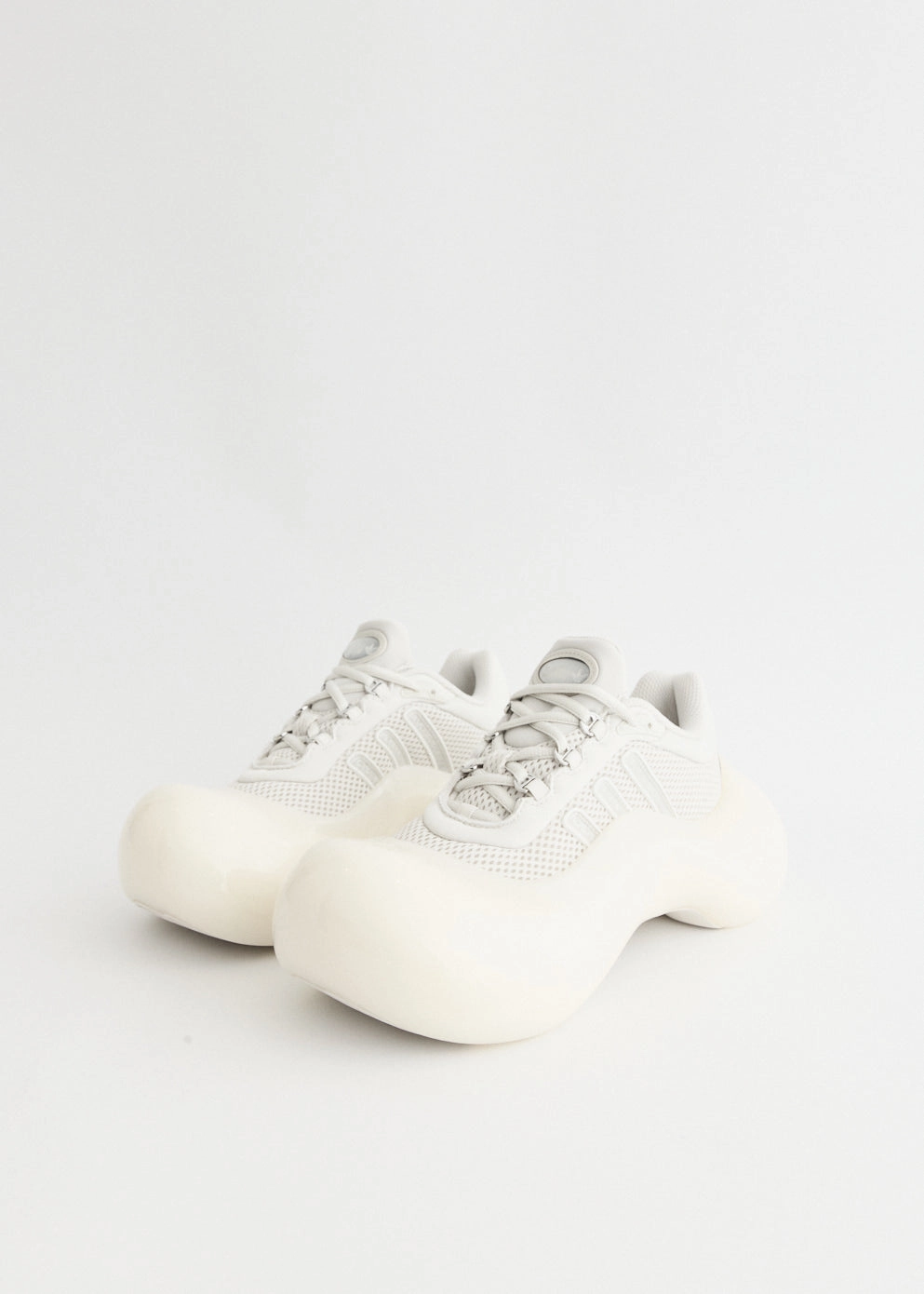 Ready To Ship x Avavav Women's Moonrubber Megaride 'Off White' Sneakers Quilted Leather Clutch