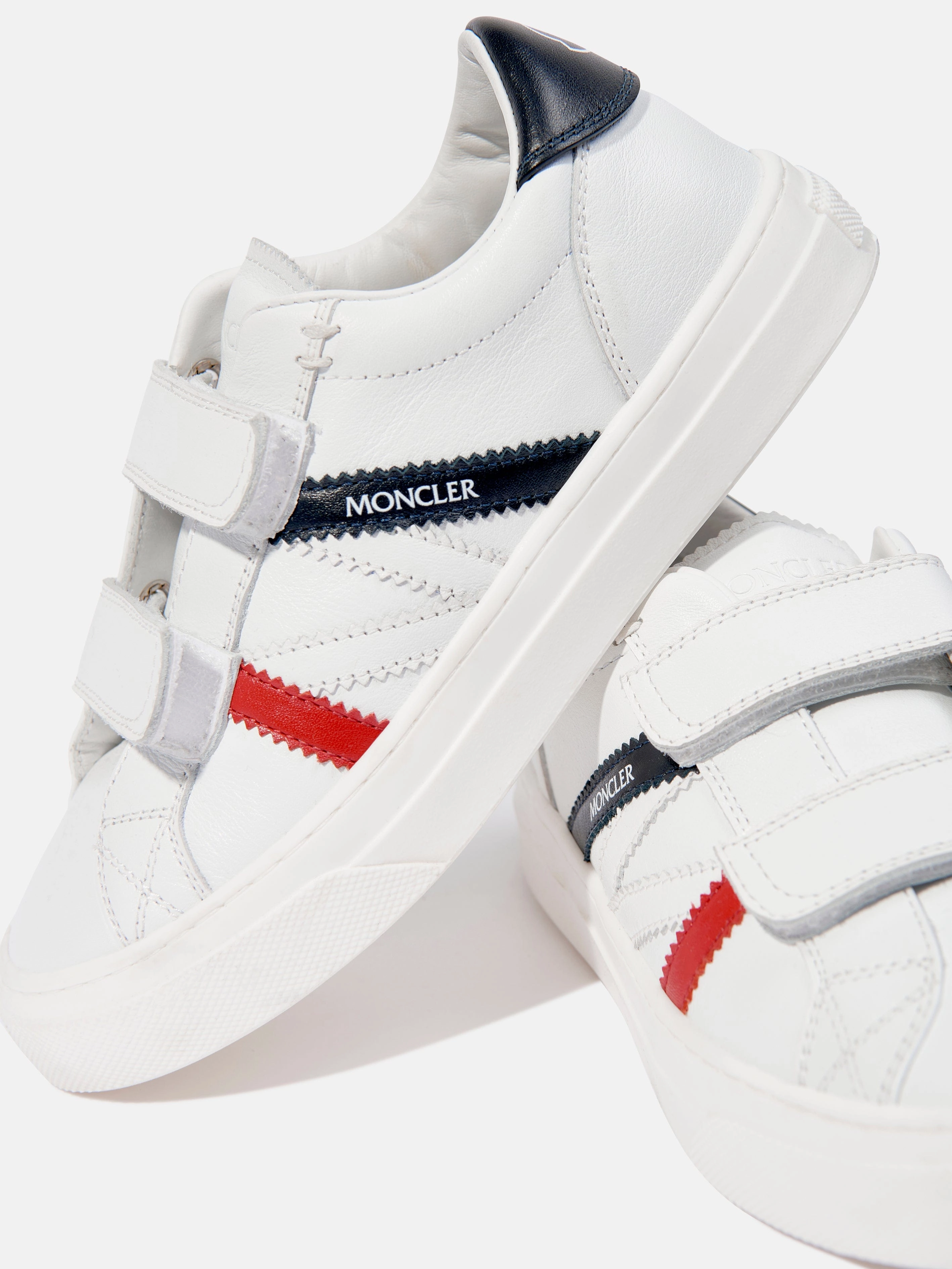 Moncler Enfant Kids Petit Monaco Low Top Trainers in White Crafted For You, Nylon Backpack For School