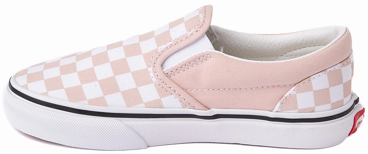 Vans Kids Classic Slip-On Checkerboard Rose Smoke Best For Workouts, Padded, Made For Comfort