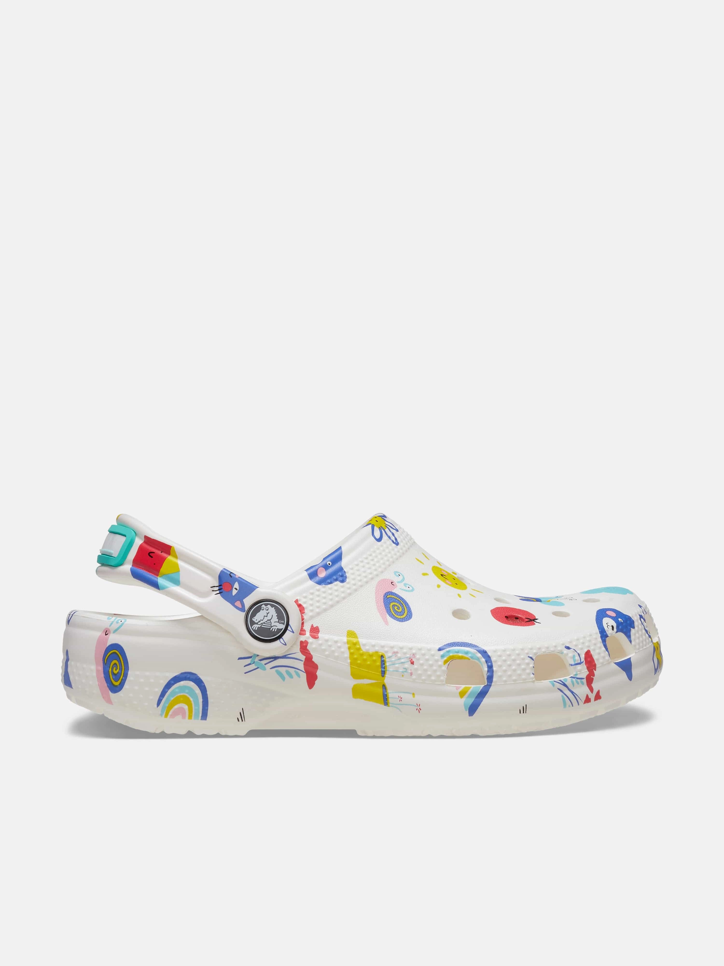 Effortlessly Cool Time-limited discount Crocs Kids Classic Doodle Print Clog in White Exclusive Craftsmanship