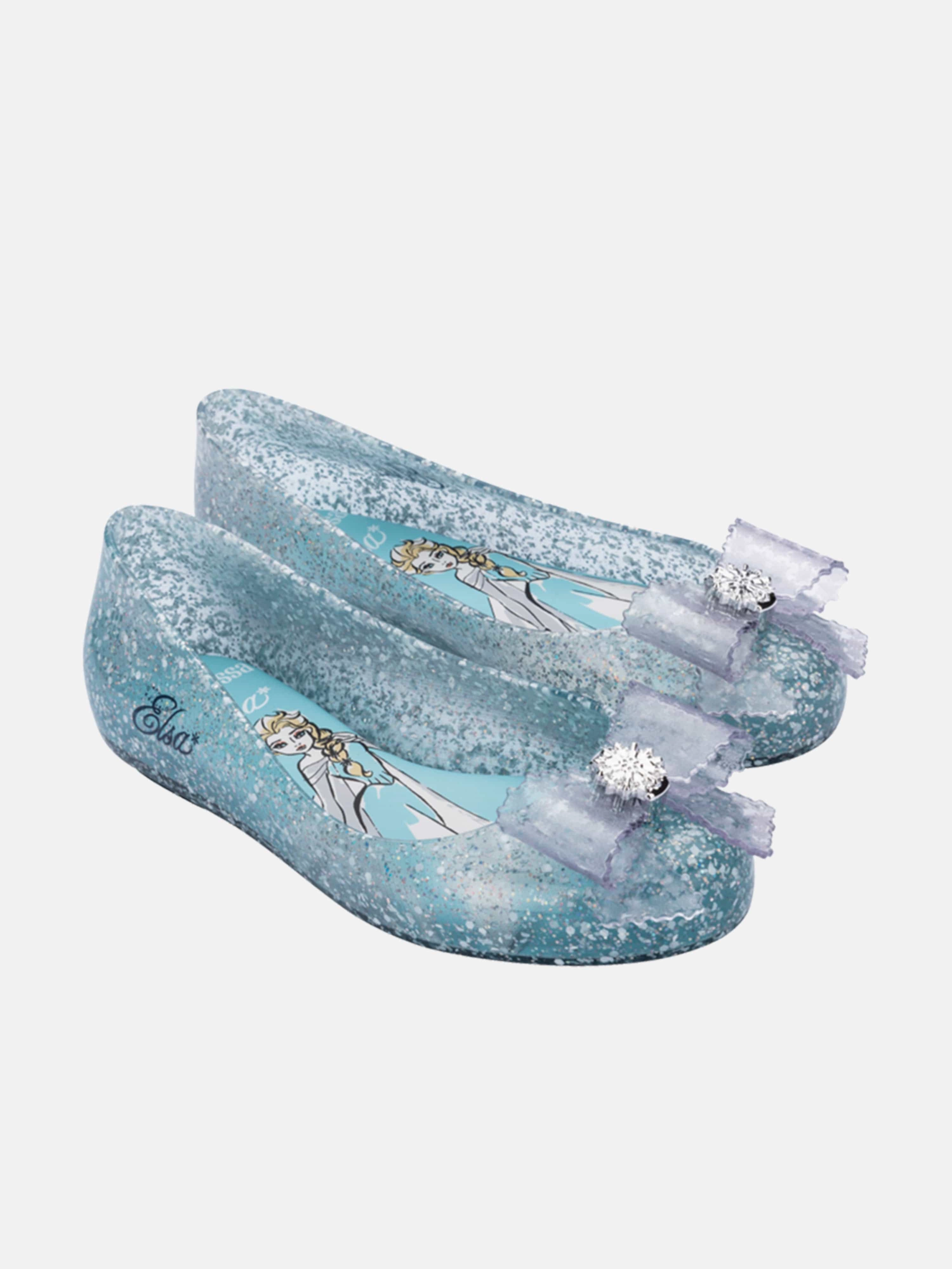 Mini Melissa Girls Sweet Love Disney Princess Ballerinas in Blue Laptop Compartment