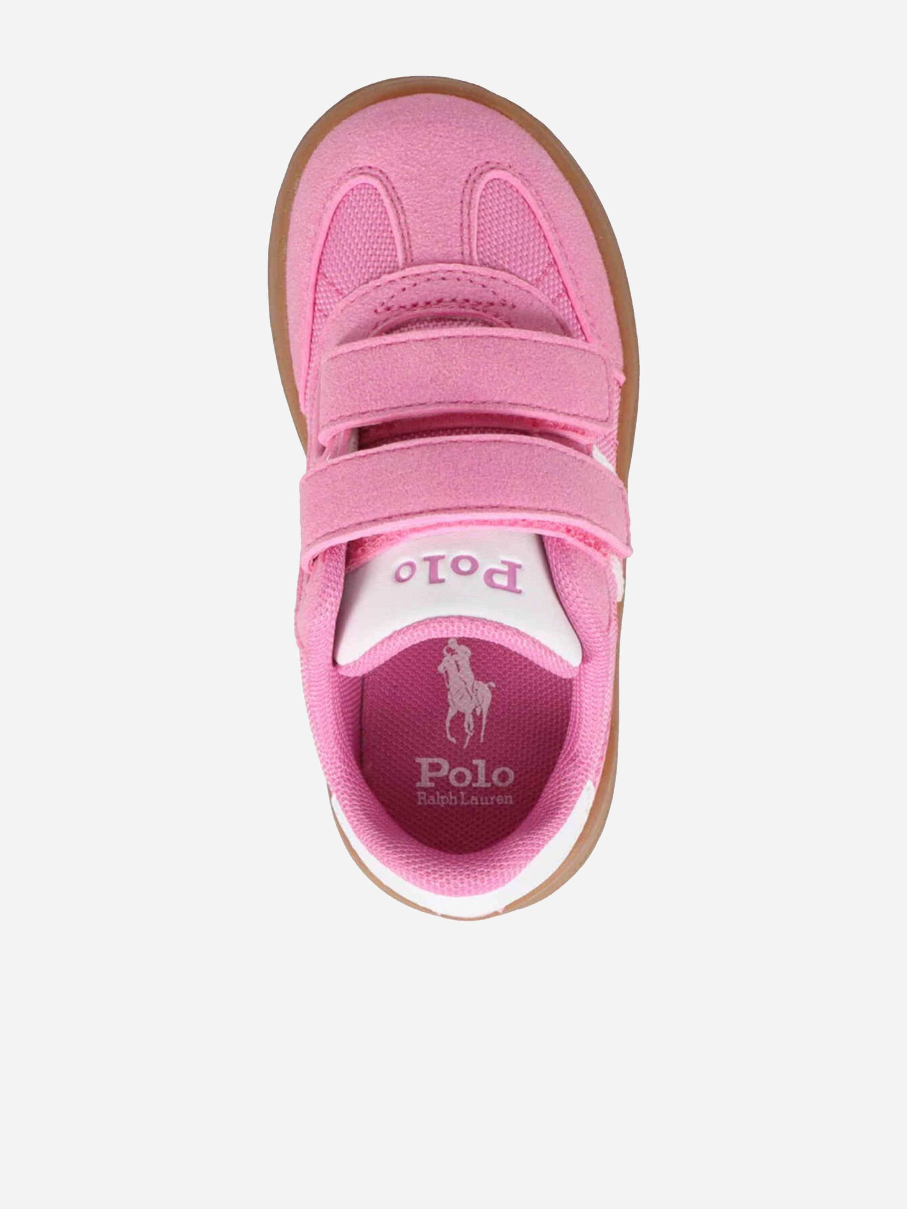 This Is A Steal Ralph Lauren Girls Heritage Court III T-Toe EZ Trainers in Pink Trusted By Thousands