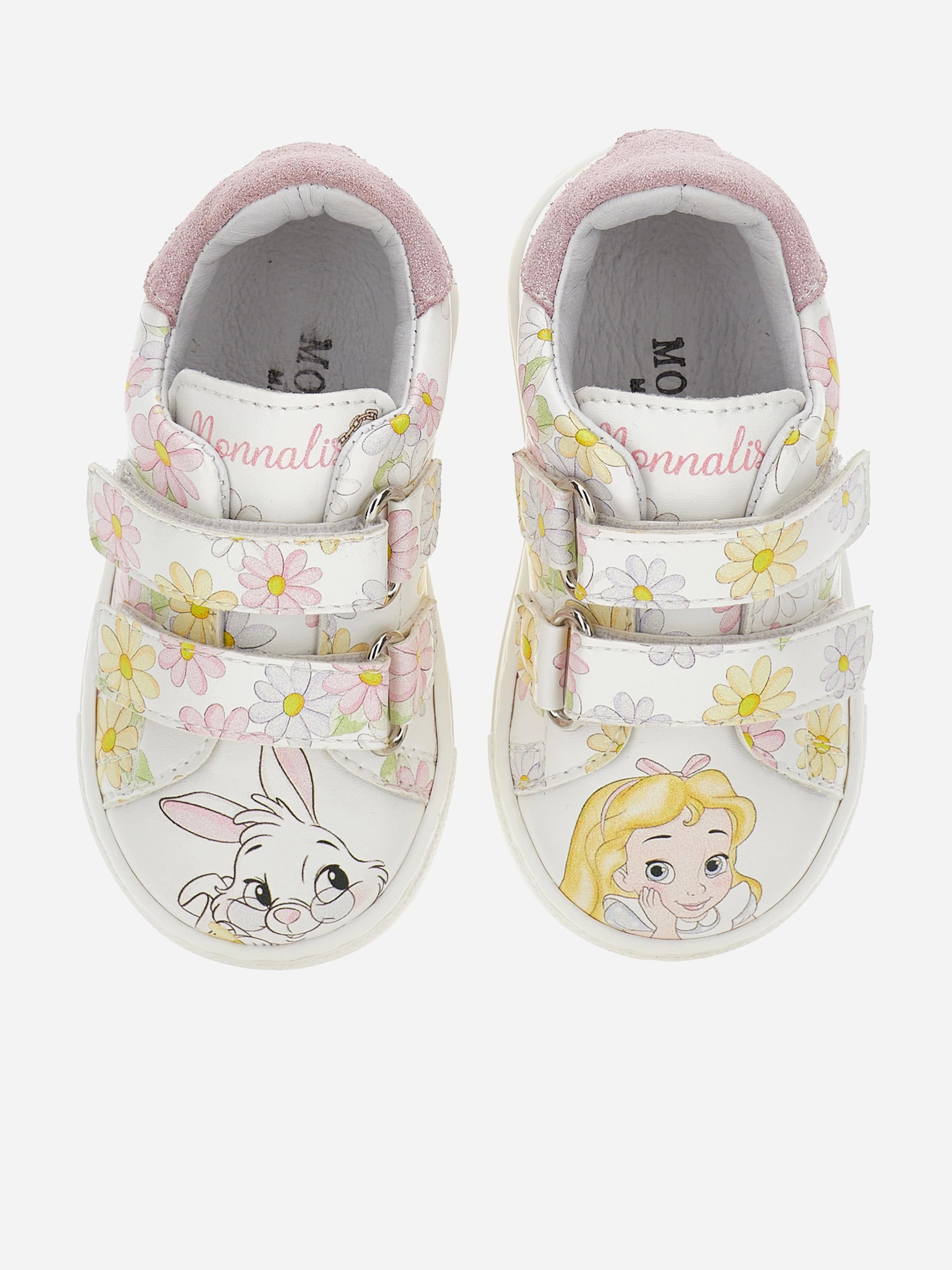 Bold And Unique Girls Daisy Print Trainers in White Built For The Wild