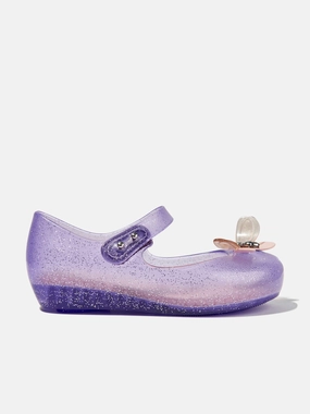 Unlined, Top Zipper Tough & Durable Mini Melissa Girls Mini Ultragirl Bugs Ballerinas in Purple Great deal event