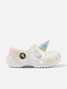 Expandable Weekend Duffel Bag Training special Crocs Girls Classic I Am Rainbow Unicorn Clog in White Advanced feature discount