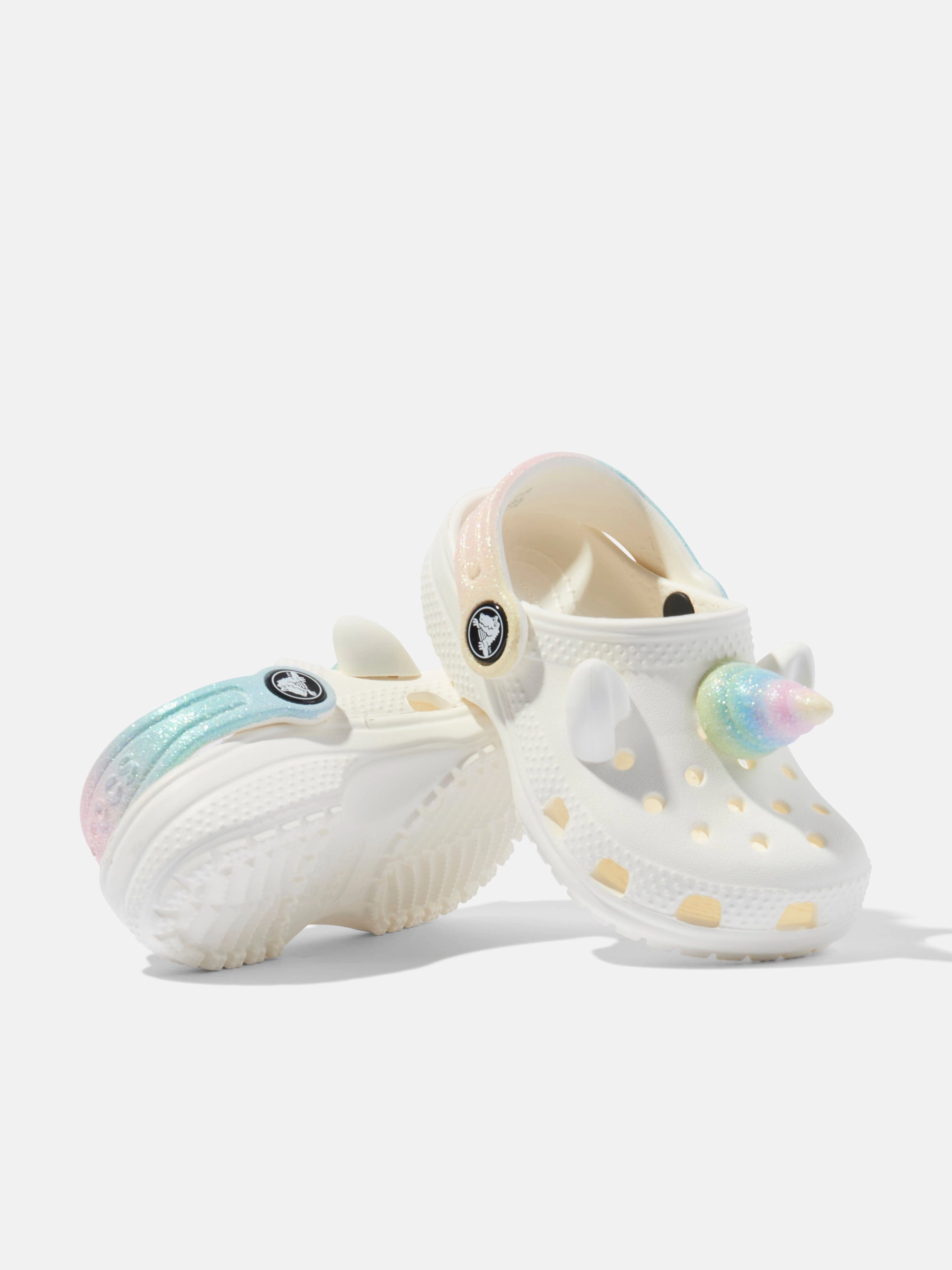 Buy What You Love Crocs Girls Classic I Am Rainbow Unicorn Clog in White Perfect At Home