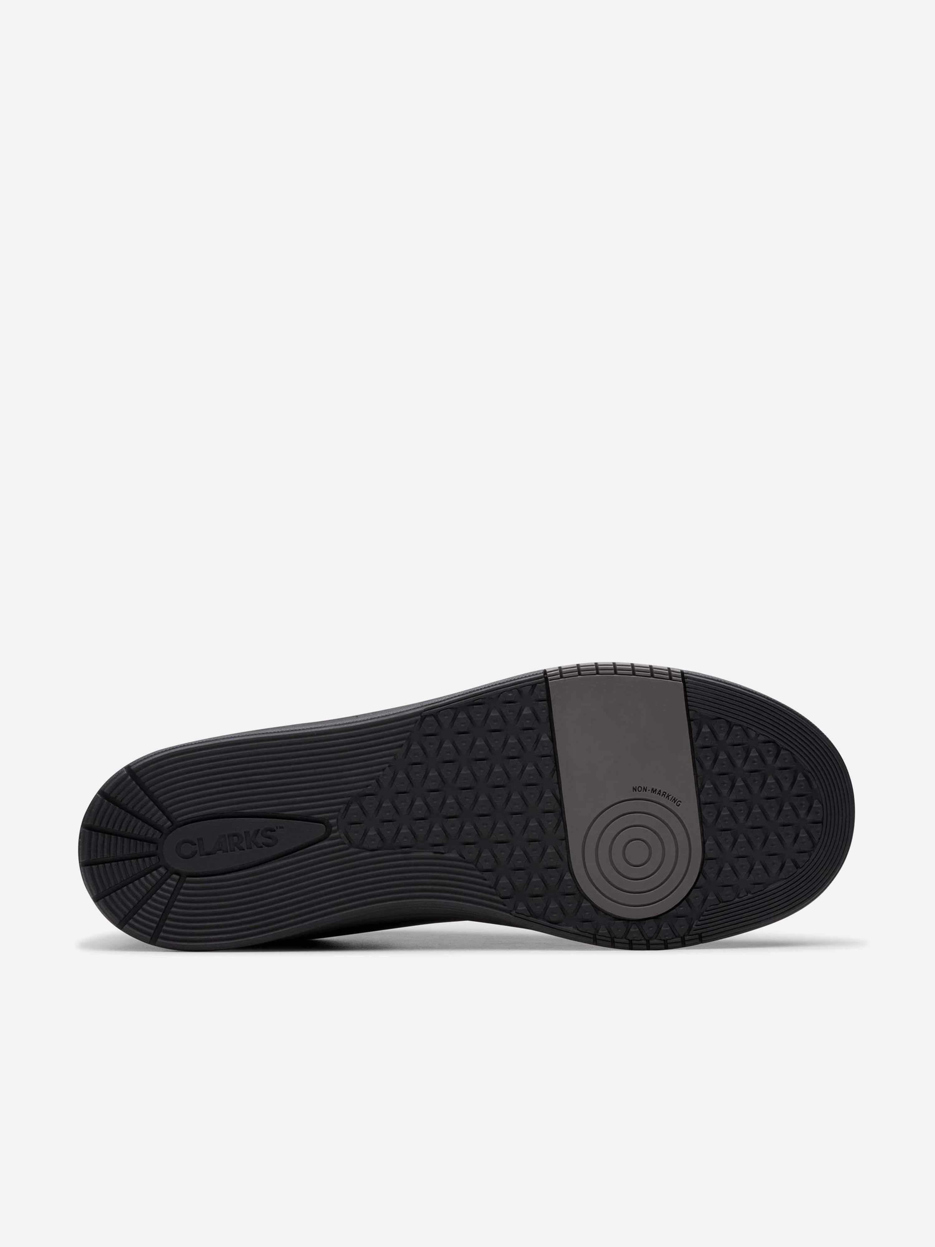 Built For The Wild Clarks Boys Leather Urban Solo Trainers in Black Raffia Woven Summer Bag