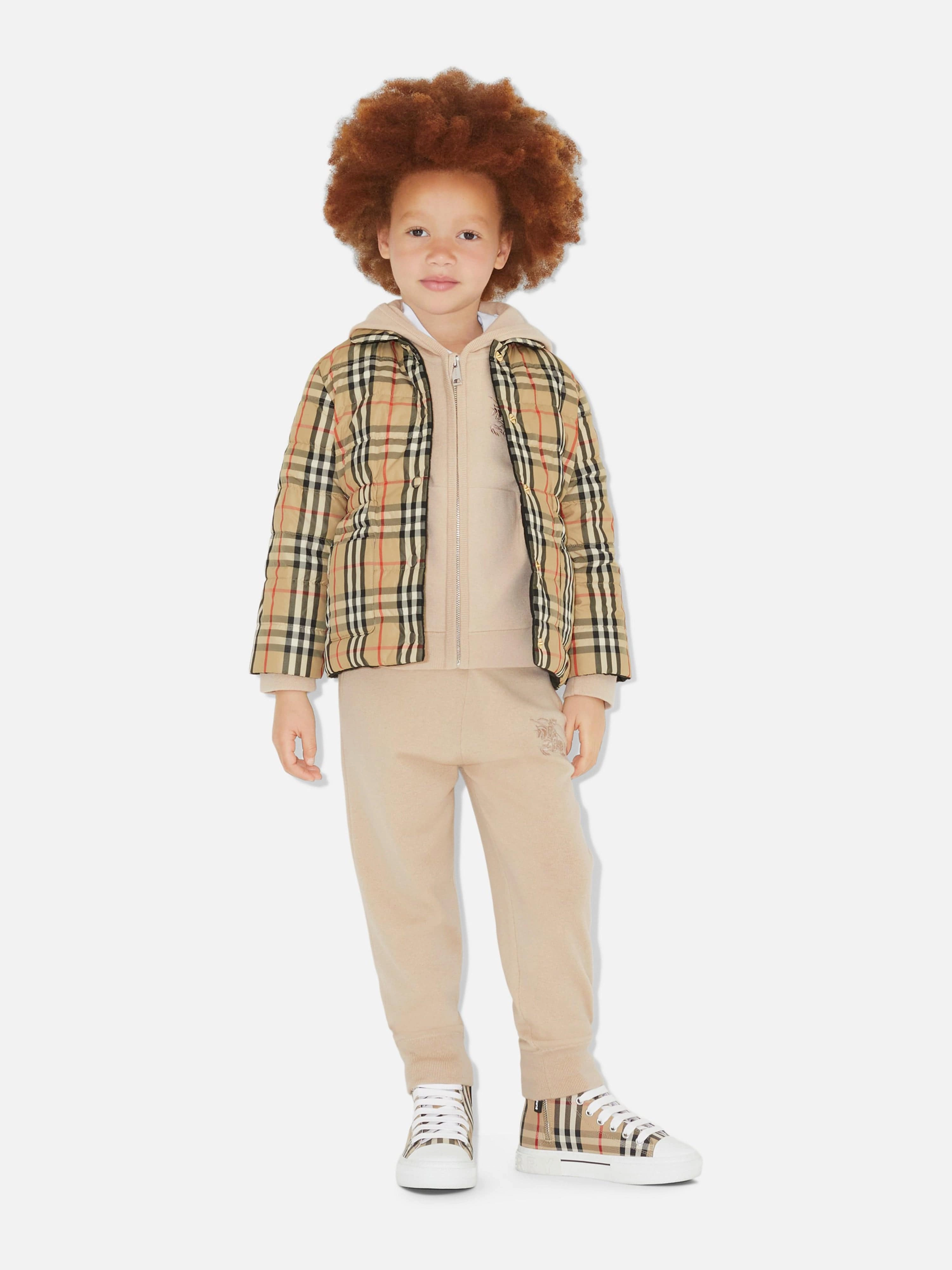 Burberry Kids New Mini Jack High Top Trainers in Beige Cute, Style Meets Function