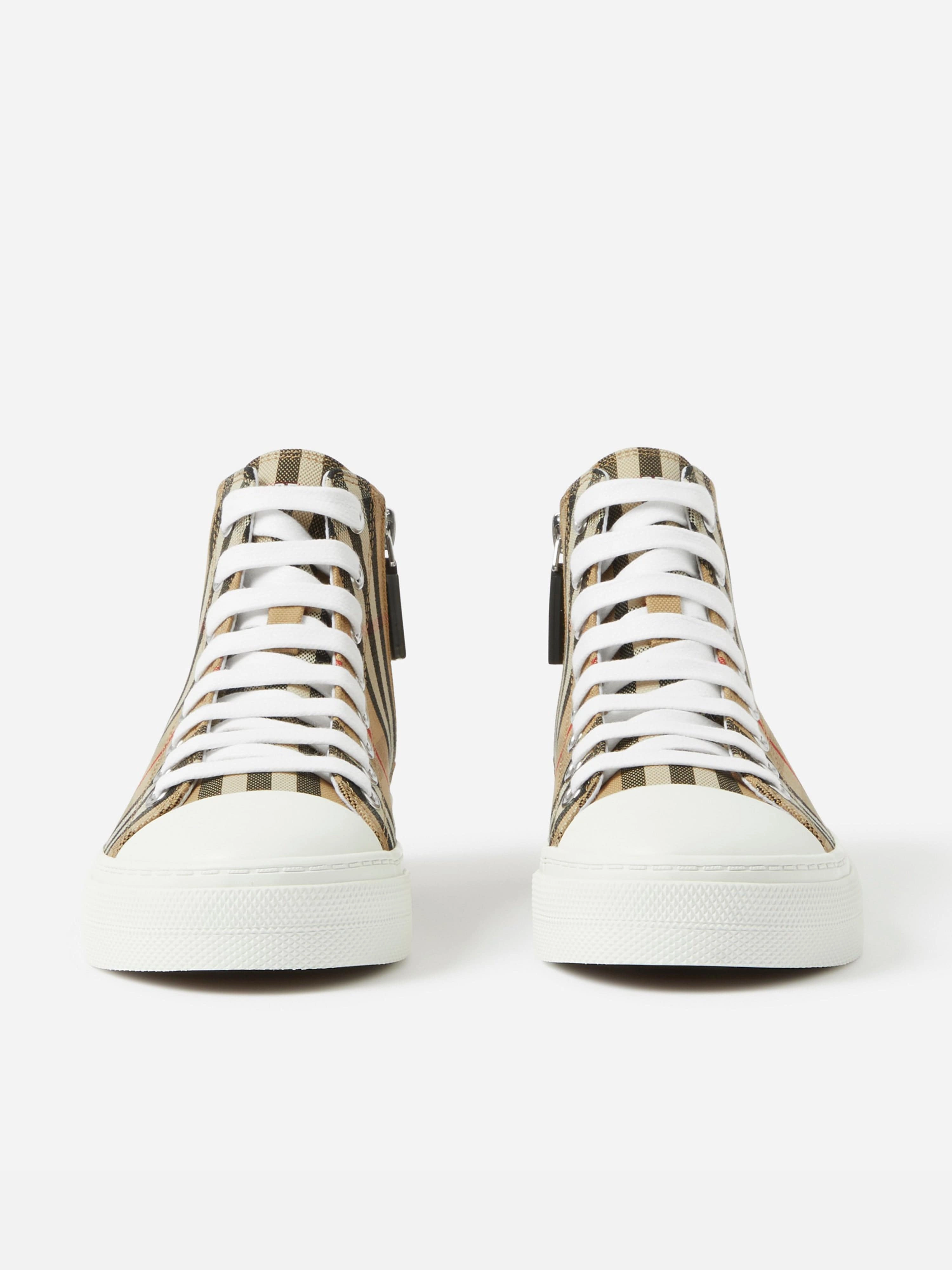 Stay Ahead Of The Trend Burberry Kids New Mini Jack High Top Trainers in Beige Affordable And Reliable